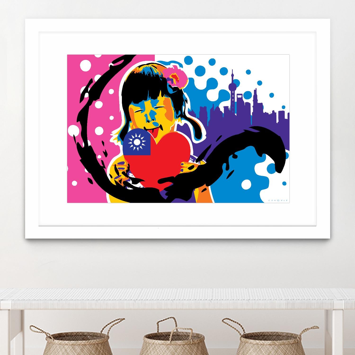 Heart by Ray Lengelé on GIANT ART - pink street art chinese