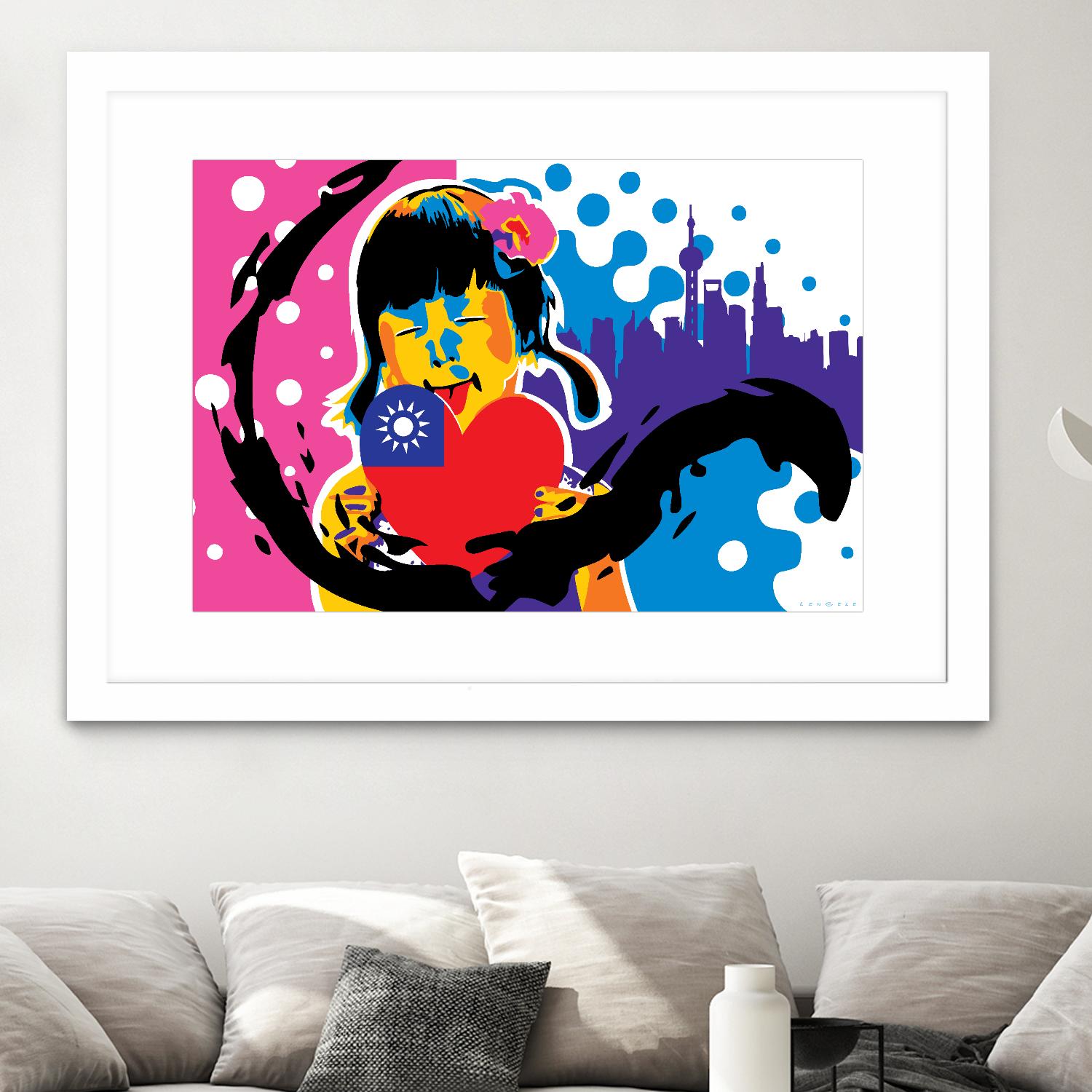 Heart by Ray Lengelé on GIANT ART - pink street art chinese