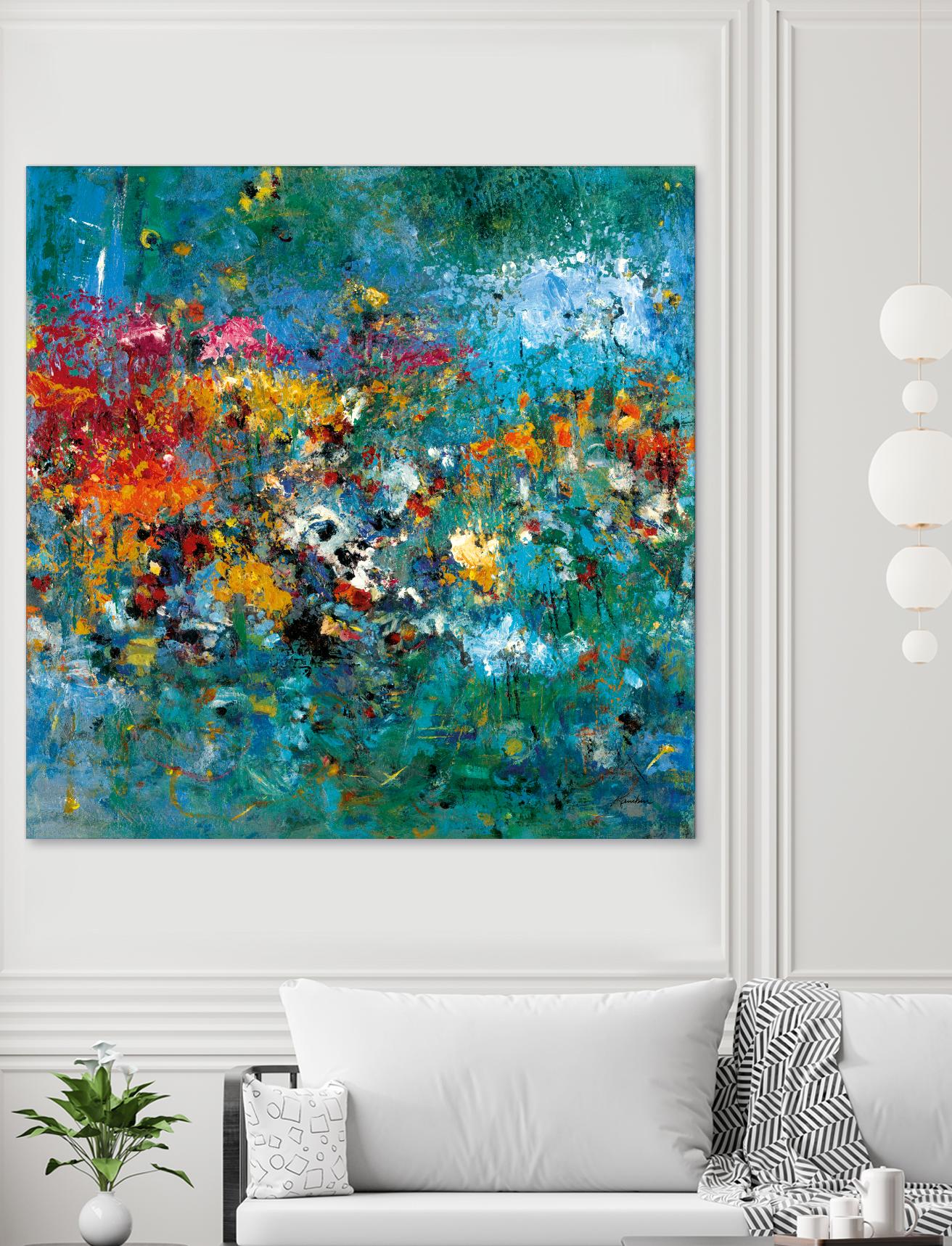 Carpe Diem 1 by Diane Lambin on GIANT ART - orange abstract fleurs abstraites