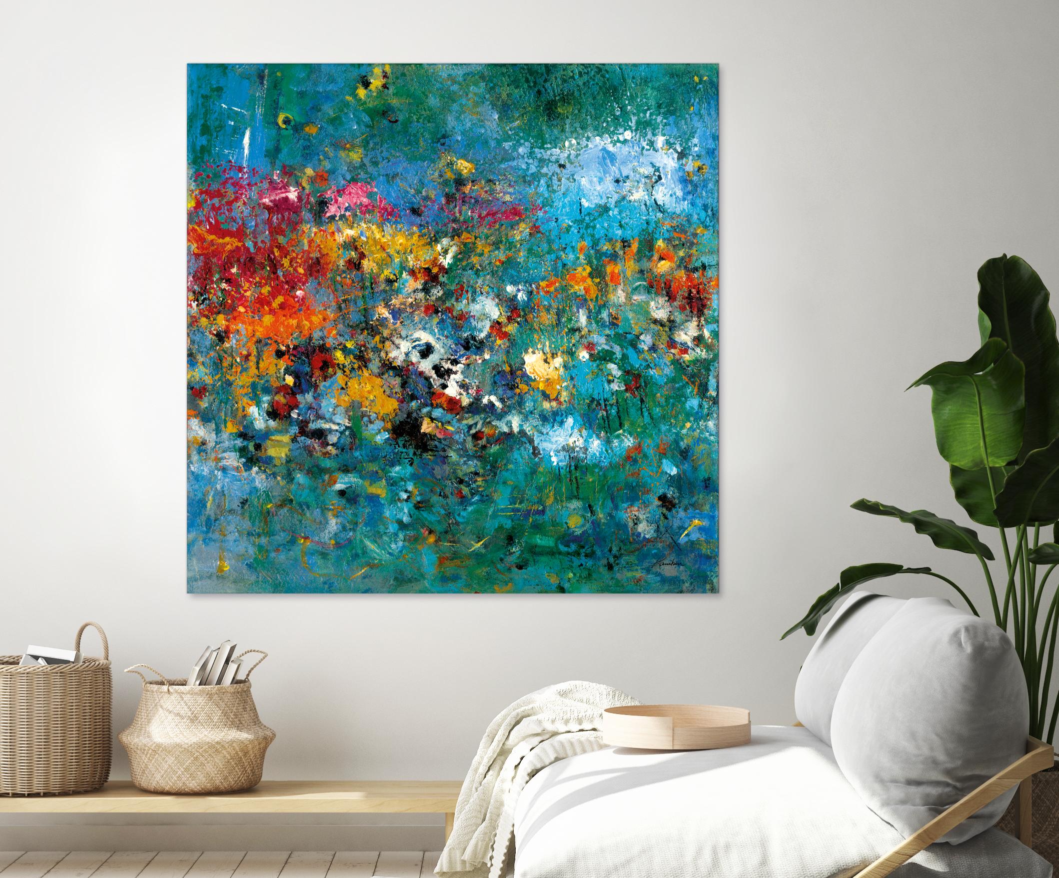 Carpe Diem 1 by Diane Lambin on GIANT ART - orange abstract fleurs abstraites
