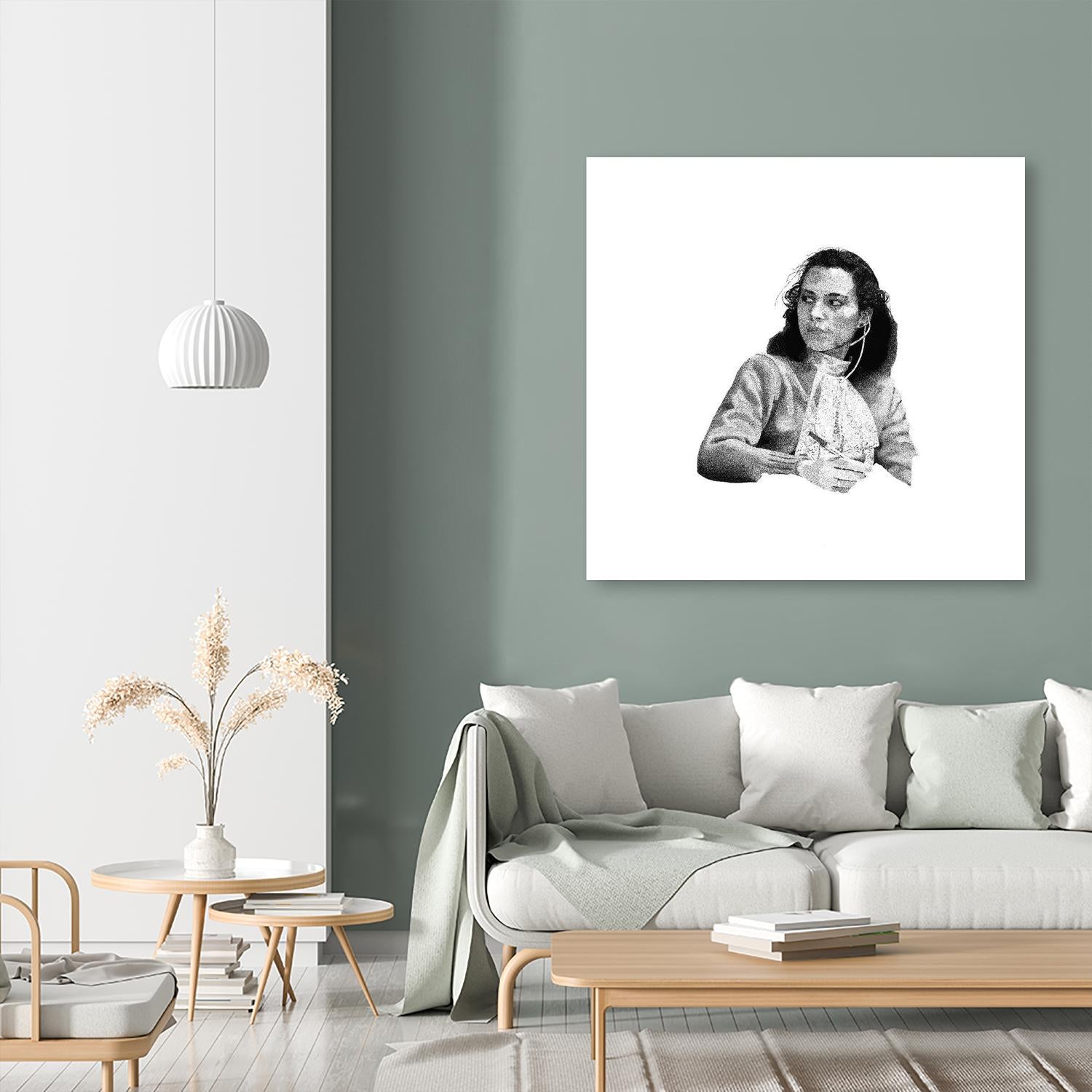 Reception by Gill Alexander on GIANT ART - white black & white