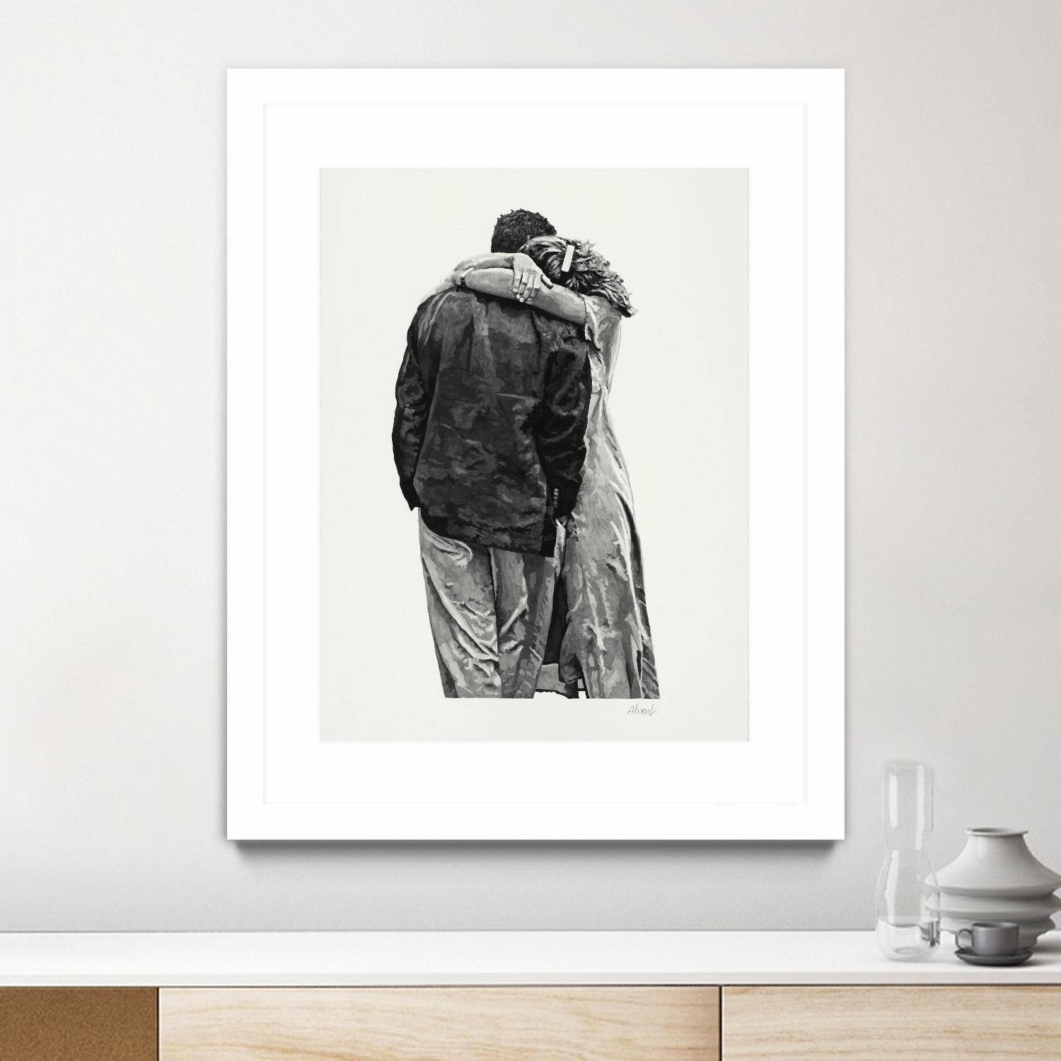 Peter & Rebecca by Gill Alexander on GIANT ART - white black & white couple