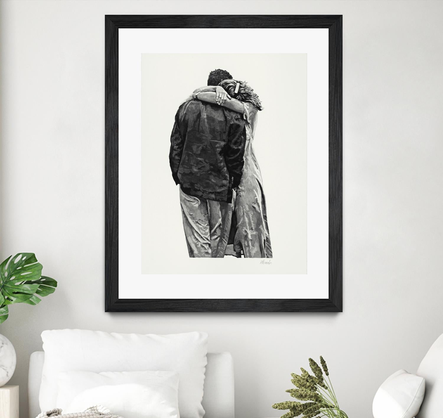 Peter & Rebecca by Gill Alexander on GIANT ART - white black & white couple