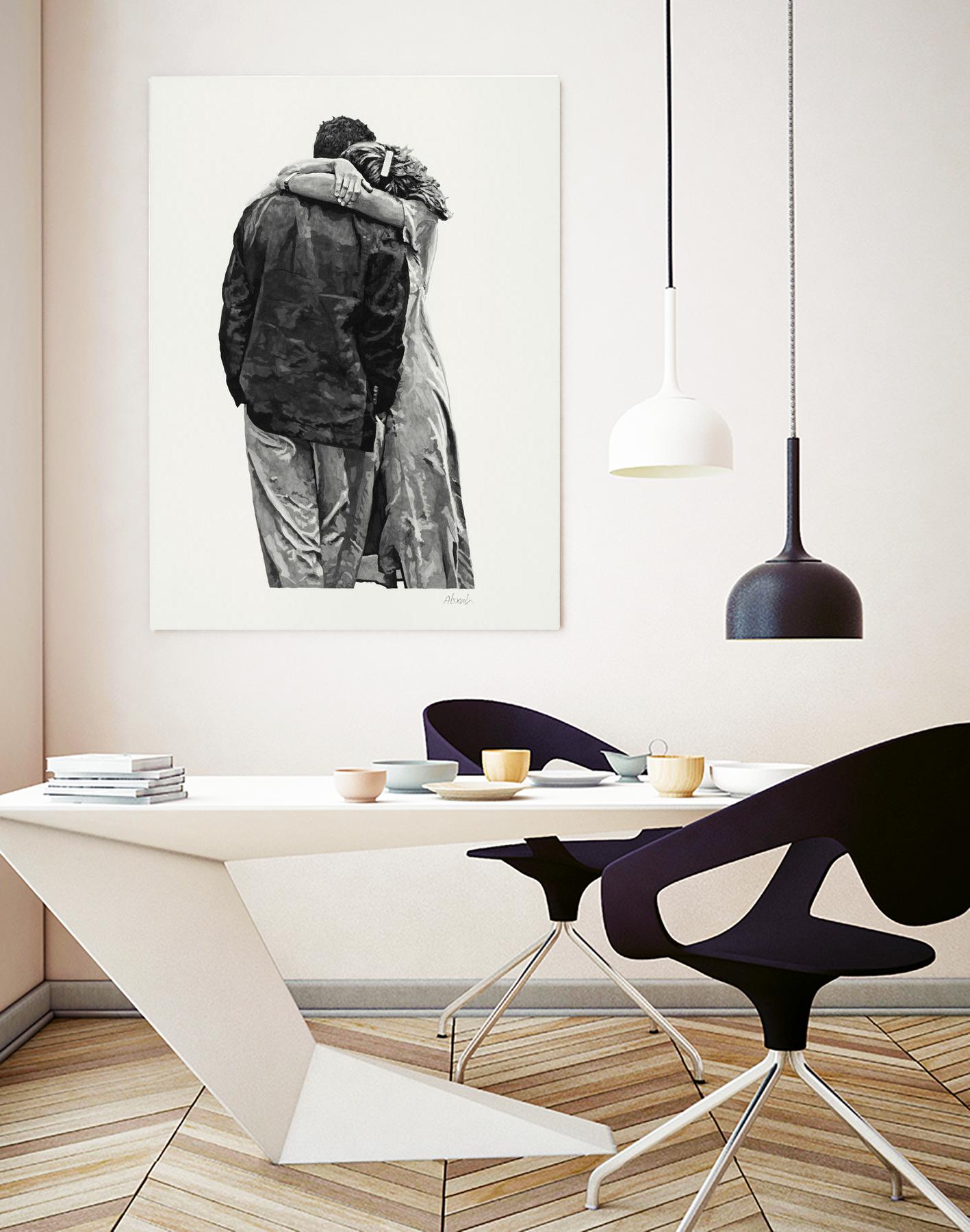 Peter & Rebecca by Gill Alexander on GIANT ART - white black & white couple