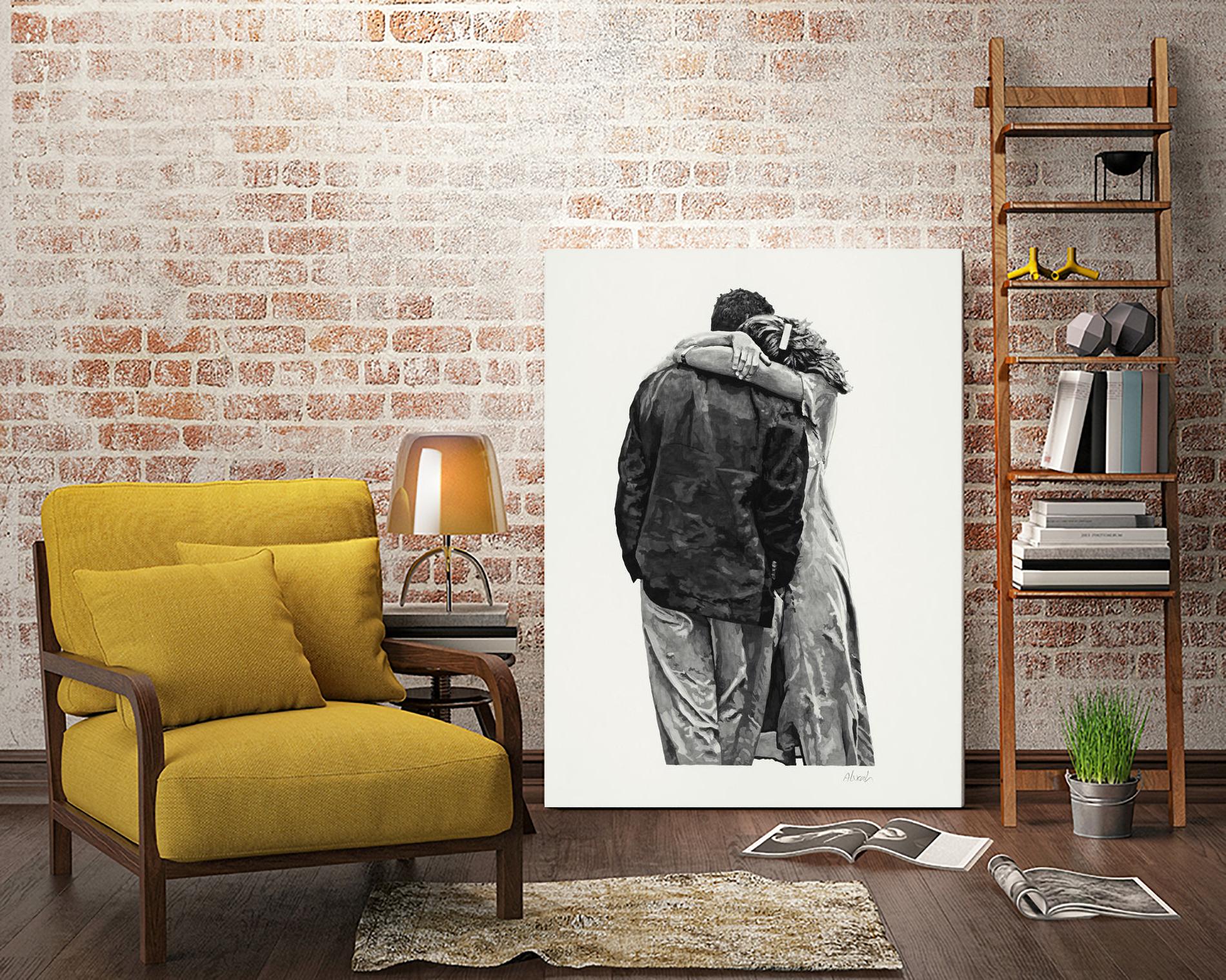 Peter & Rebecca by Gill Alexander on GIANT ART - white black & white couple