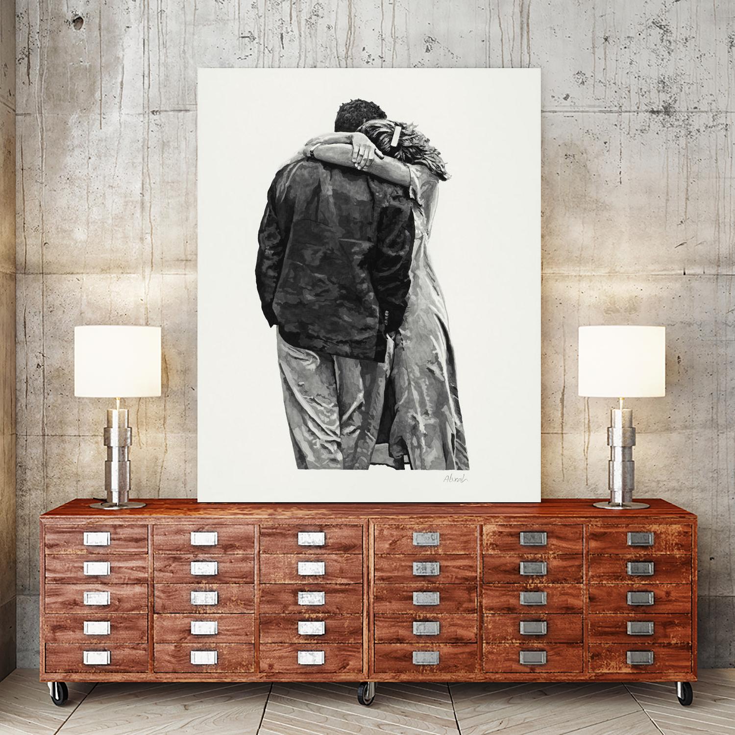 Peter & Rebecca by Gill Alexander on GIANT ART - white black & white couple