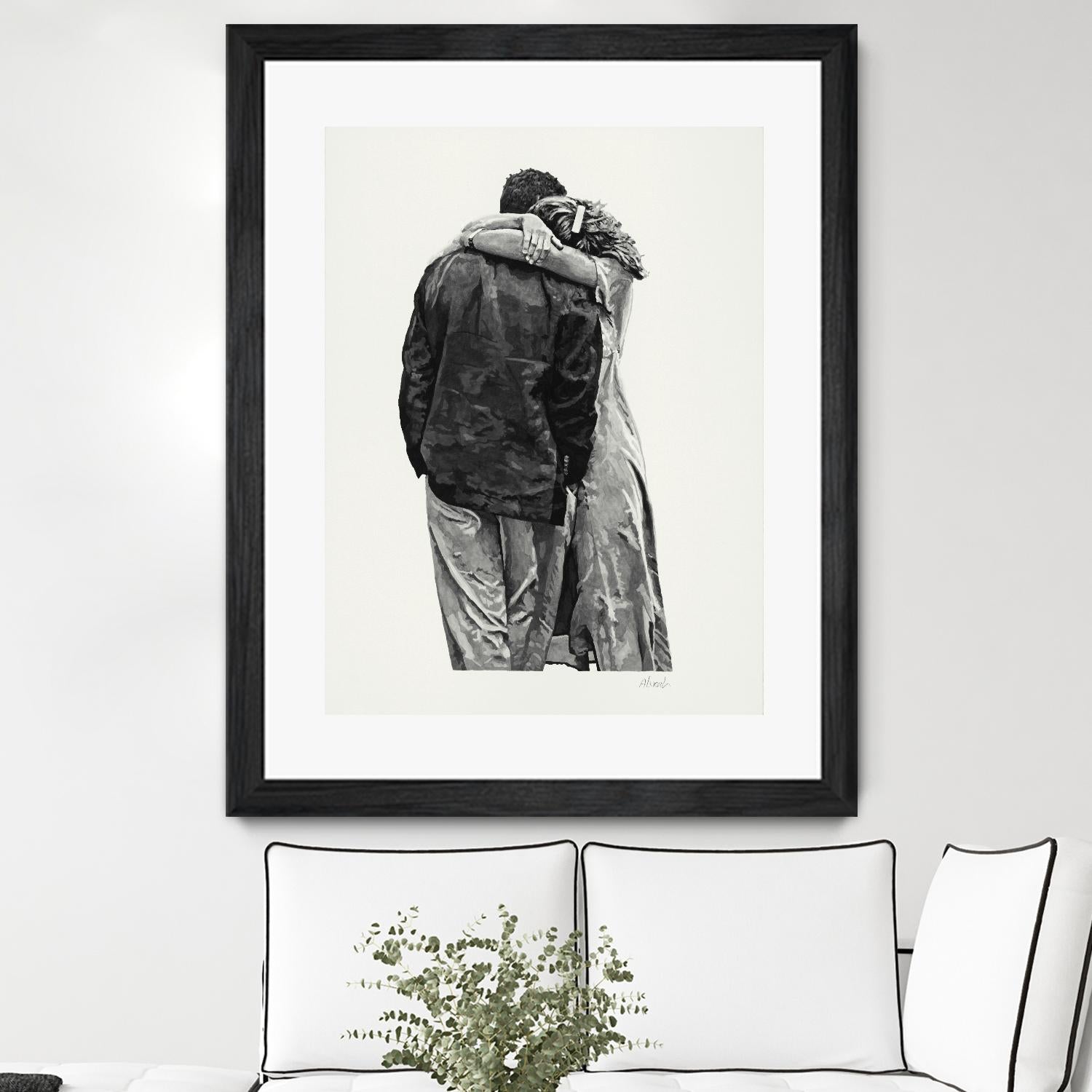Peter & Rebecca by Gill Alexander on GIANT ART - white black & white couple