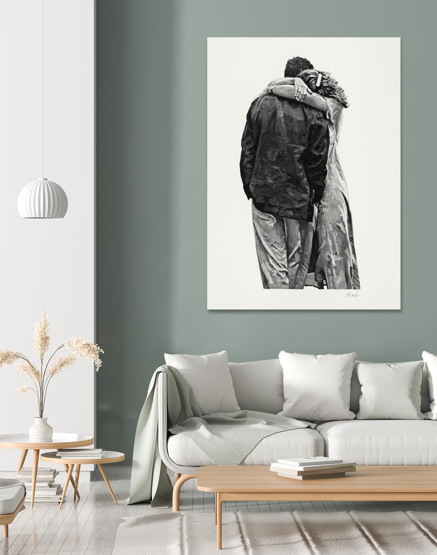 Peter & Rebecca by Gill Alexander on GIANT ART - white black & white couple