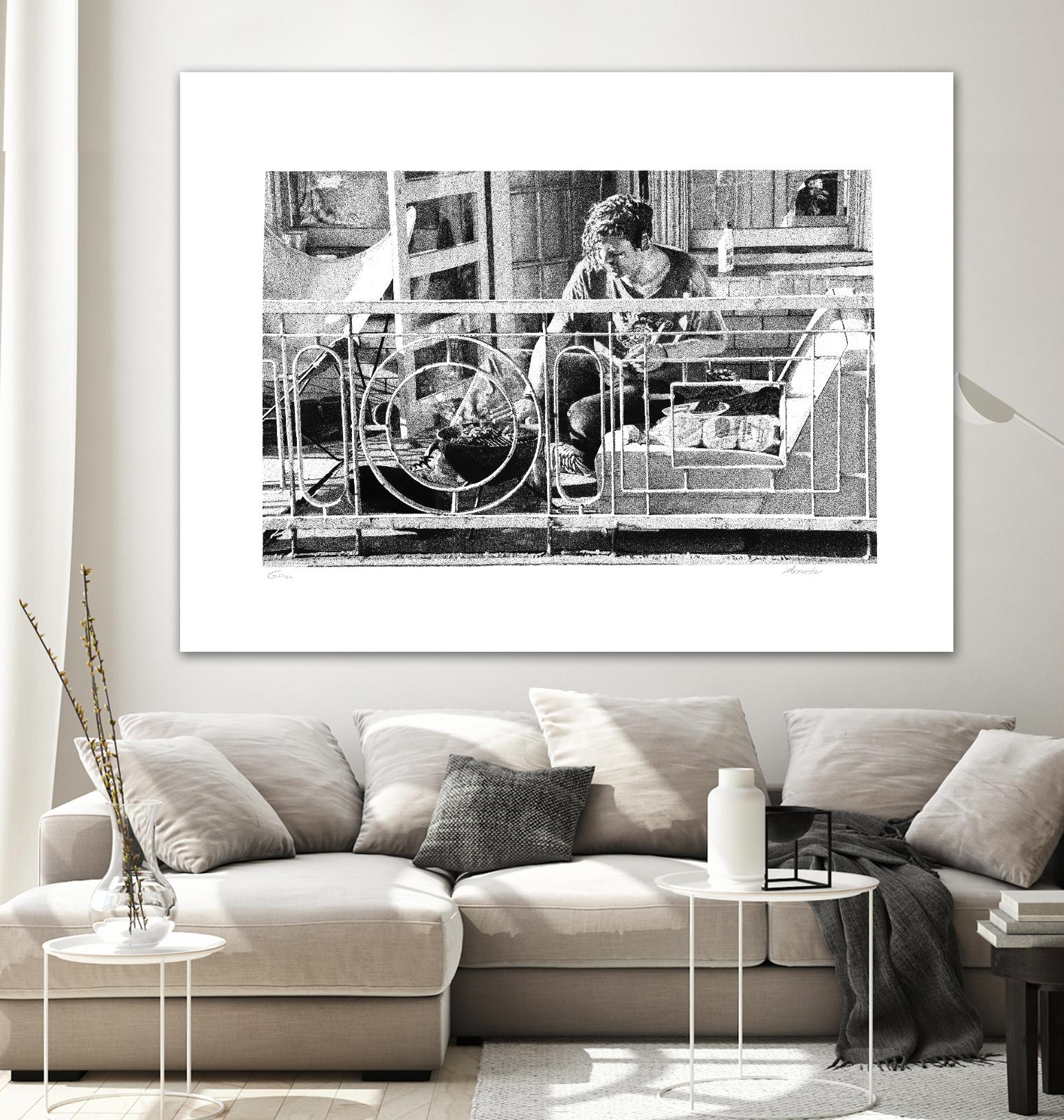 Grill by Gill Alexander on GIANT ART - white men and women