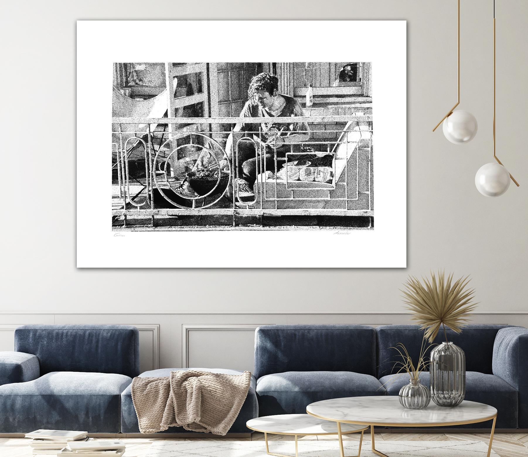 Grill by Gill Alexander on GIANT ART - white men and women