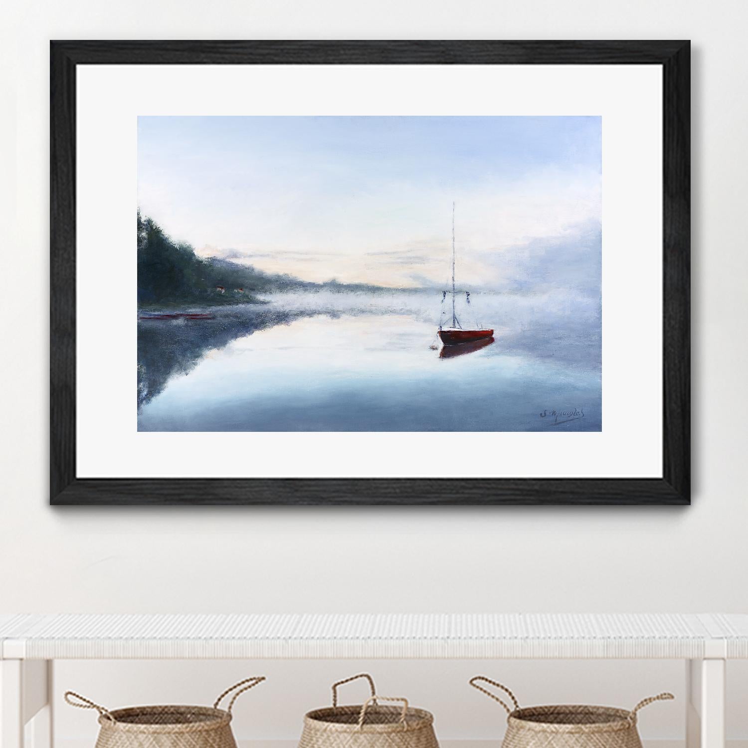 Le solitaire by Jocelyne Maucotel on GIANT ART - red costal tôt le matin