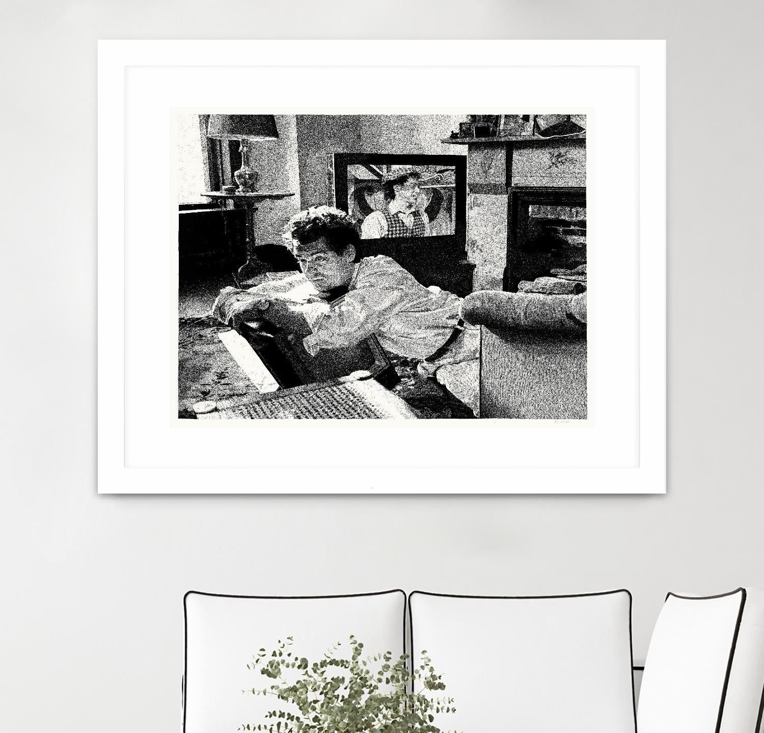 On television by Gill Alexander on GIANT ART - white black & white movie