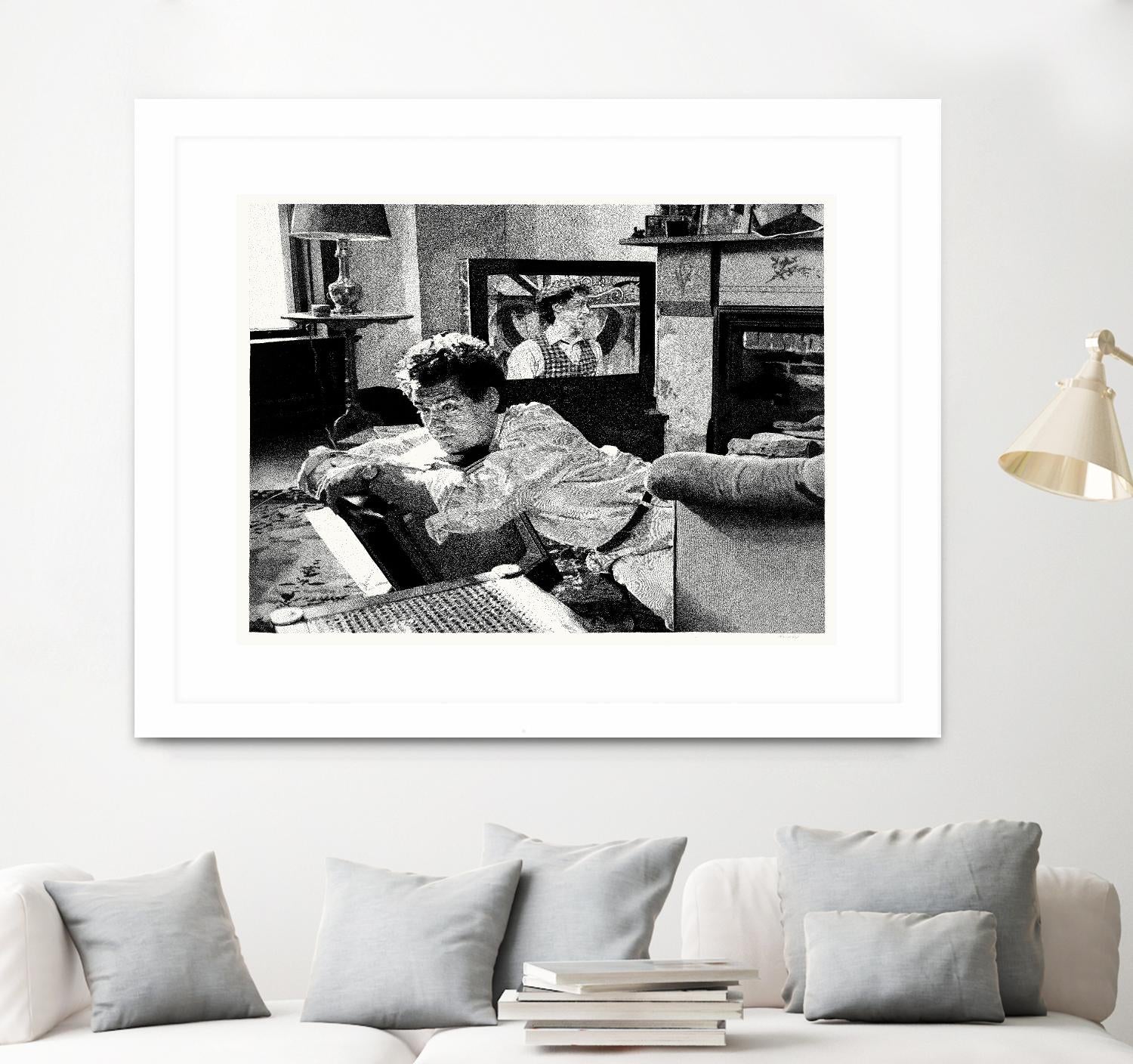 On television by Gill Alexander on GIANT ART - white black & white movie