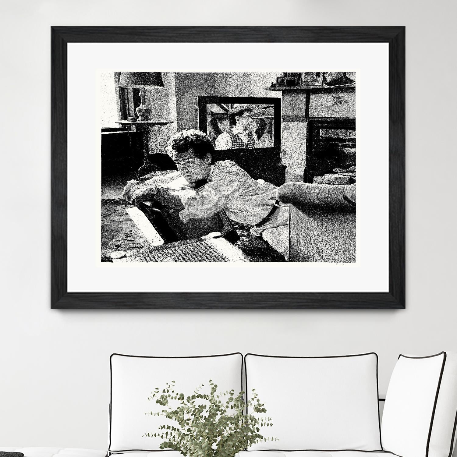 On television by Gill Alexander on GIANT ART - white black & white movie