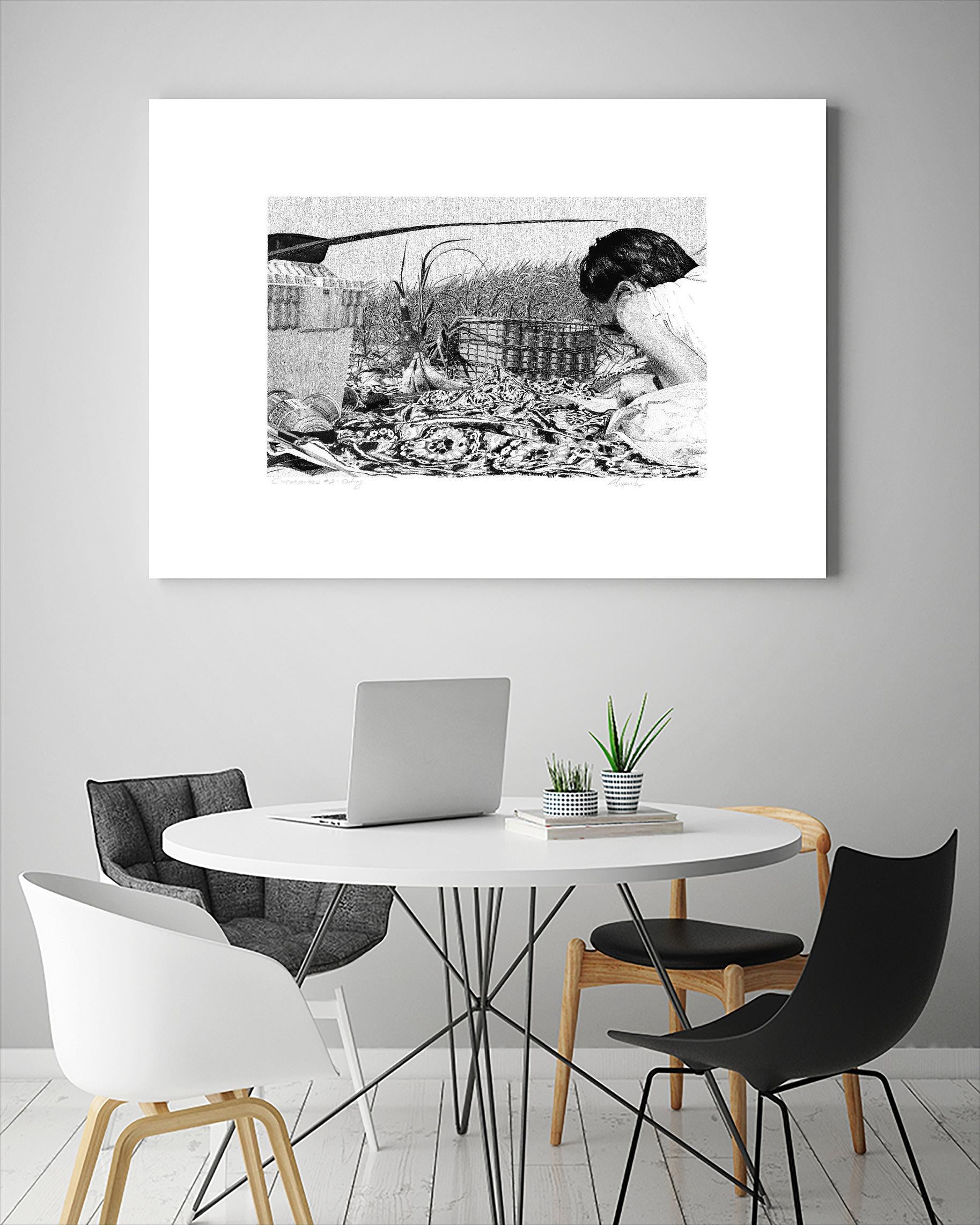 Outing by Gill Alexander on GIANT ART - white black & white woman