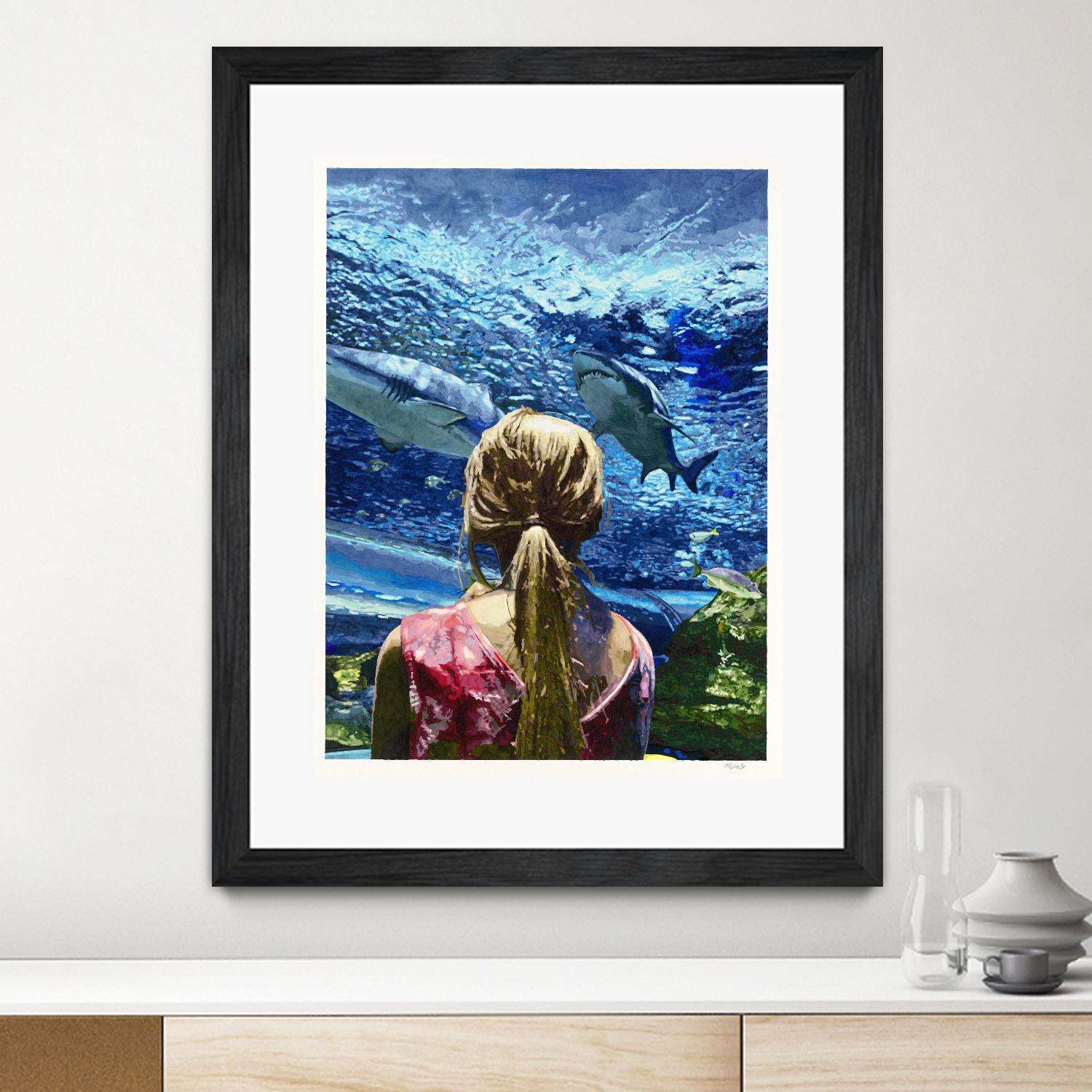 Discovery of Water by Gill Alexander on GIANT ART - pink figurative shark