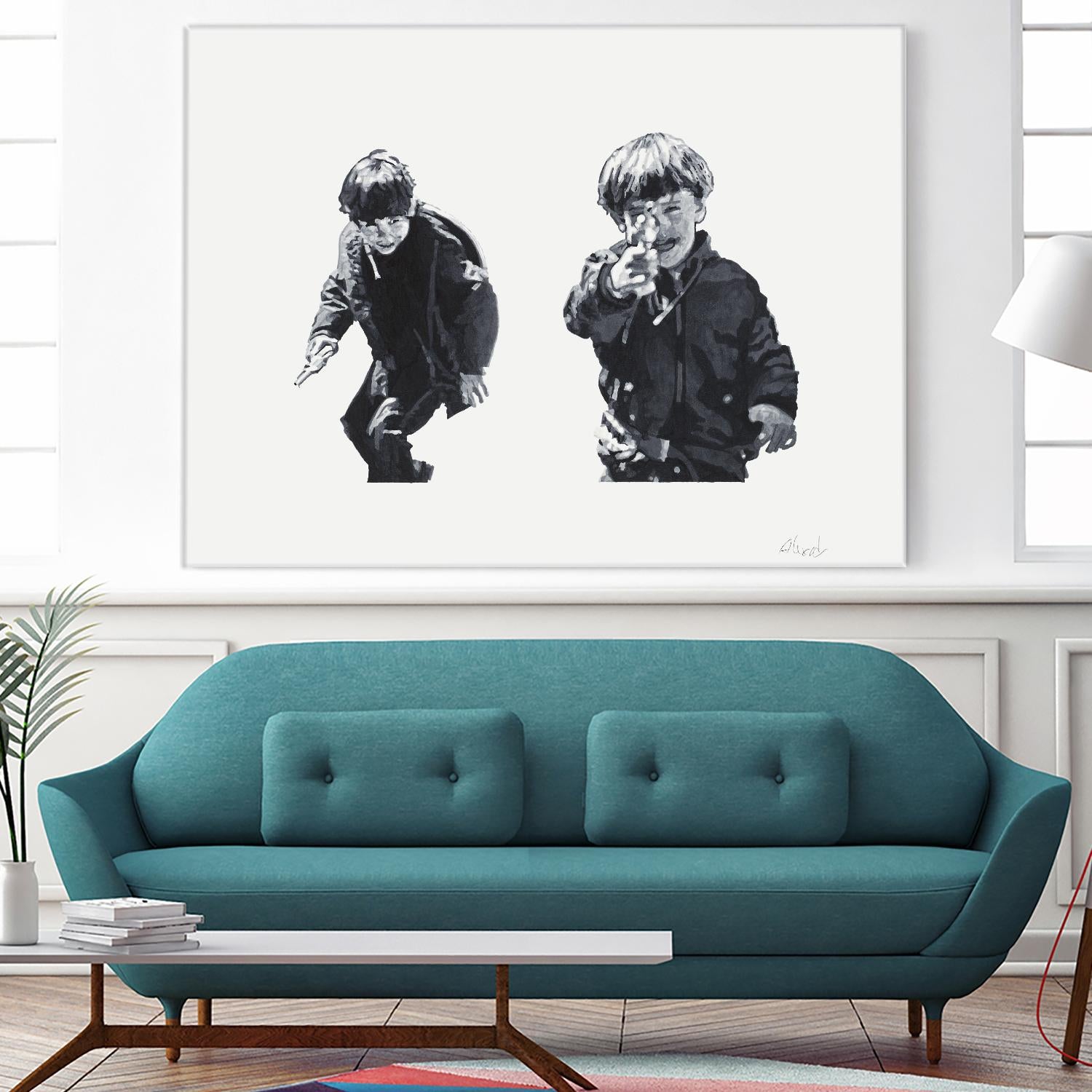 Gun Play by Gill Alexander on GIANT ART - white men and women