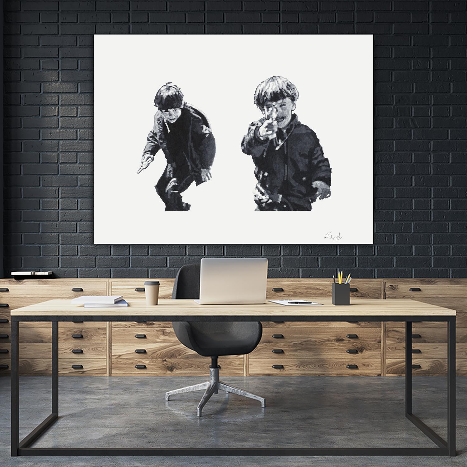 Gun Play by Gill Alexander on GIANT ART - white men and women