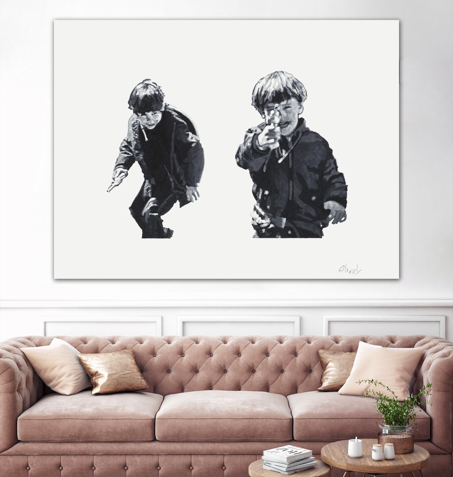 Gun Play by Gill Alexander on GIANT ART - white men and women