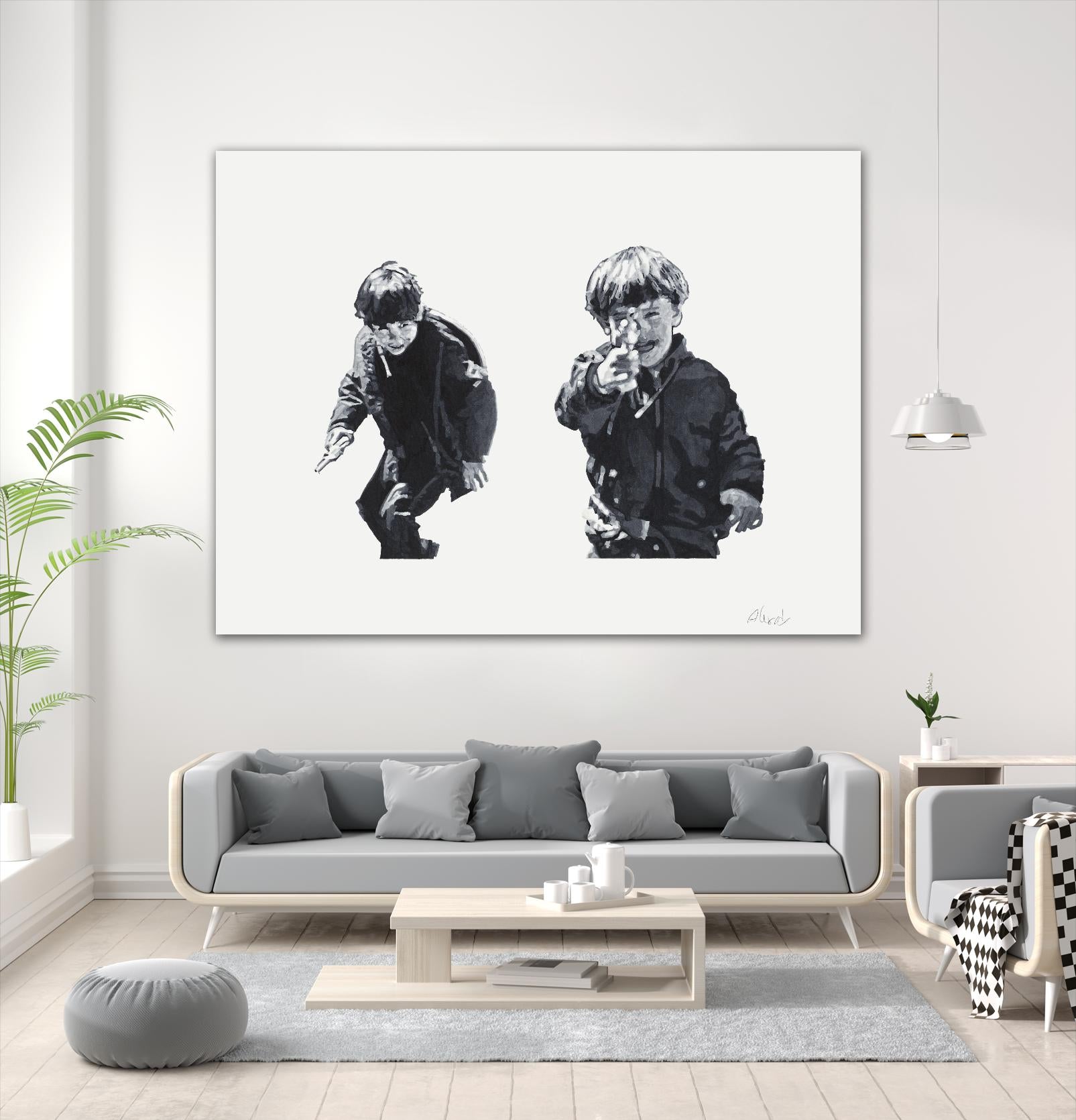 Gun Play by Gill Alexander on GIANT ART - white men and women