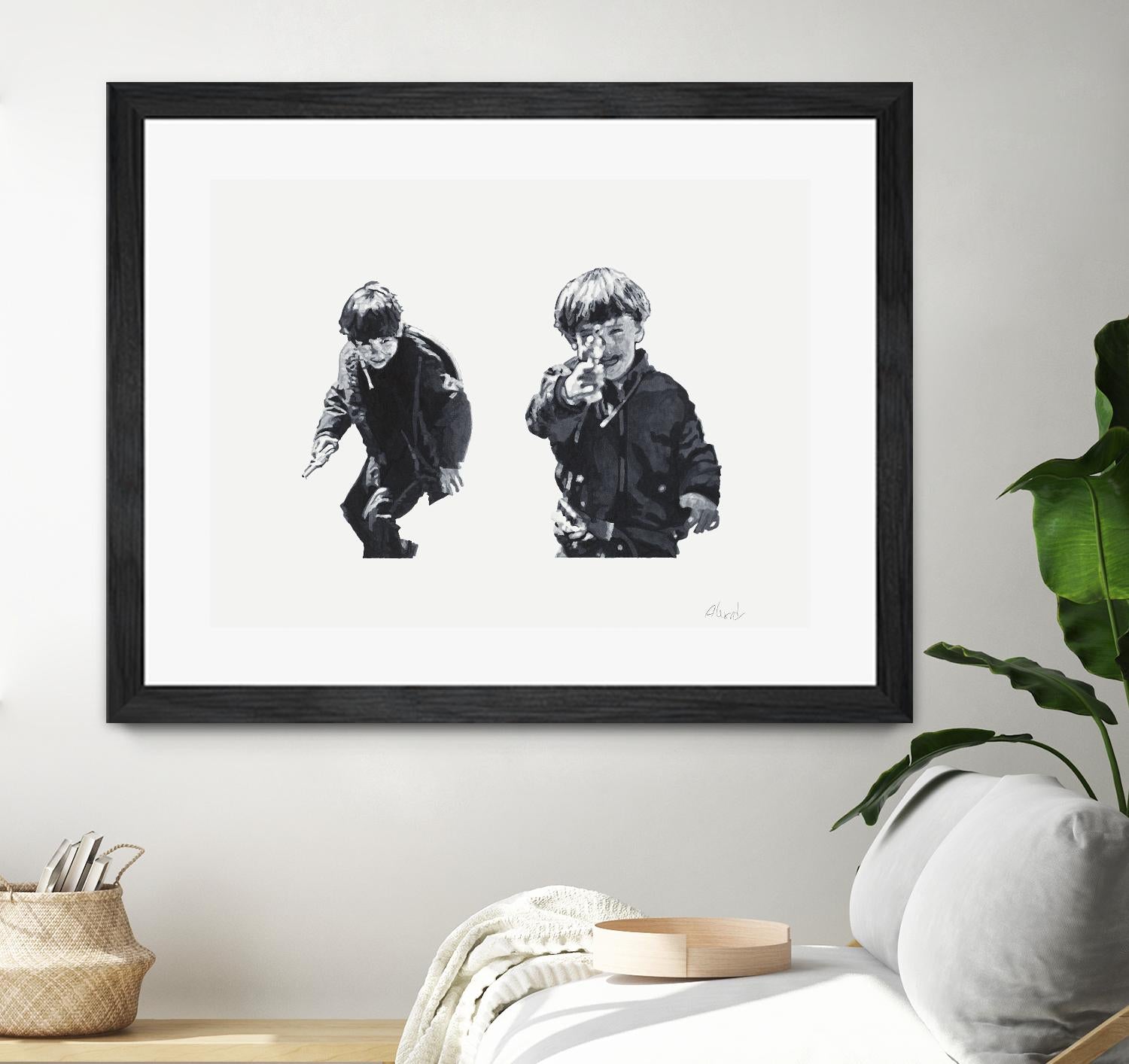 Gun Play by Gill Alexander on GIANT ART - white black & white children