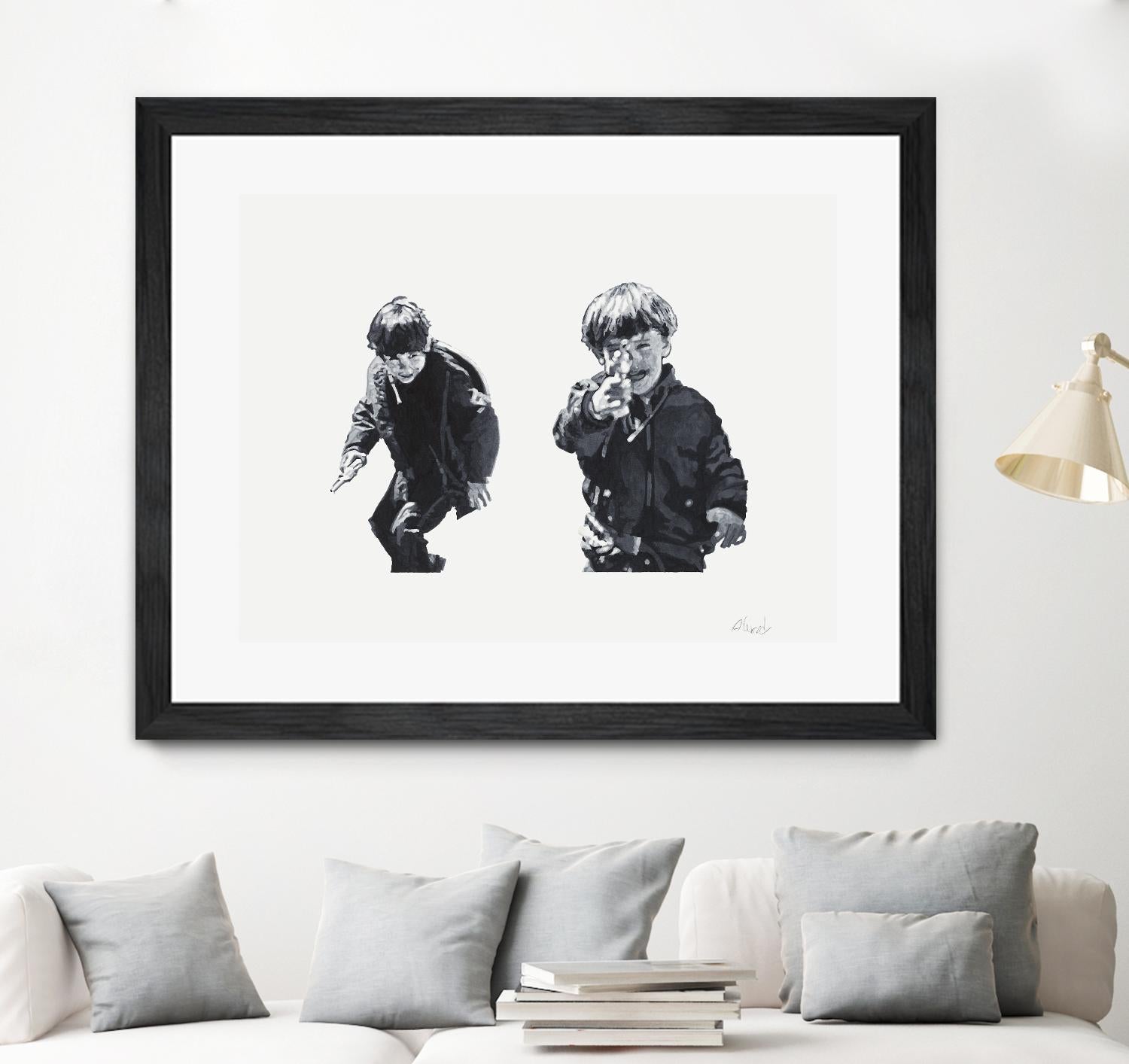 Gun Play by Gill Alexander on GIANT ART - white black & white children