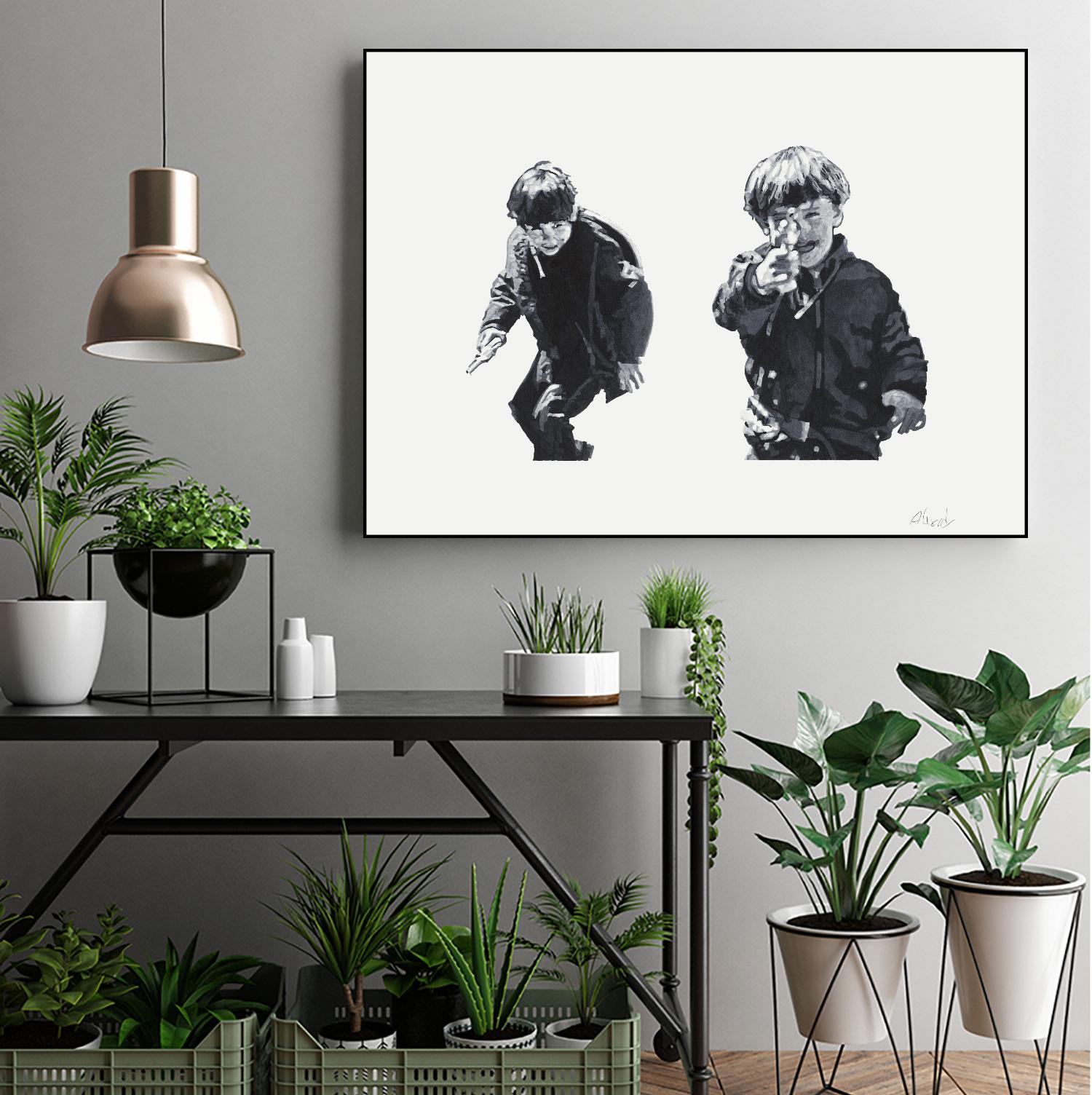 Gun Play by Gill Alexander on GIANT ART - white men and women