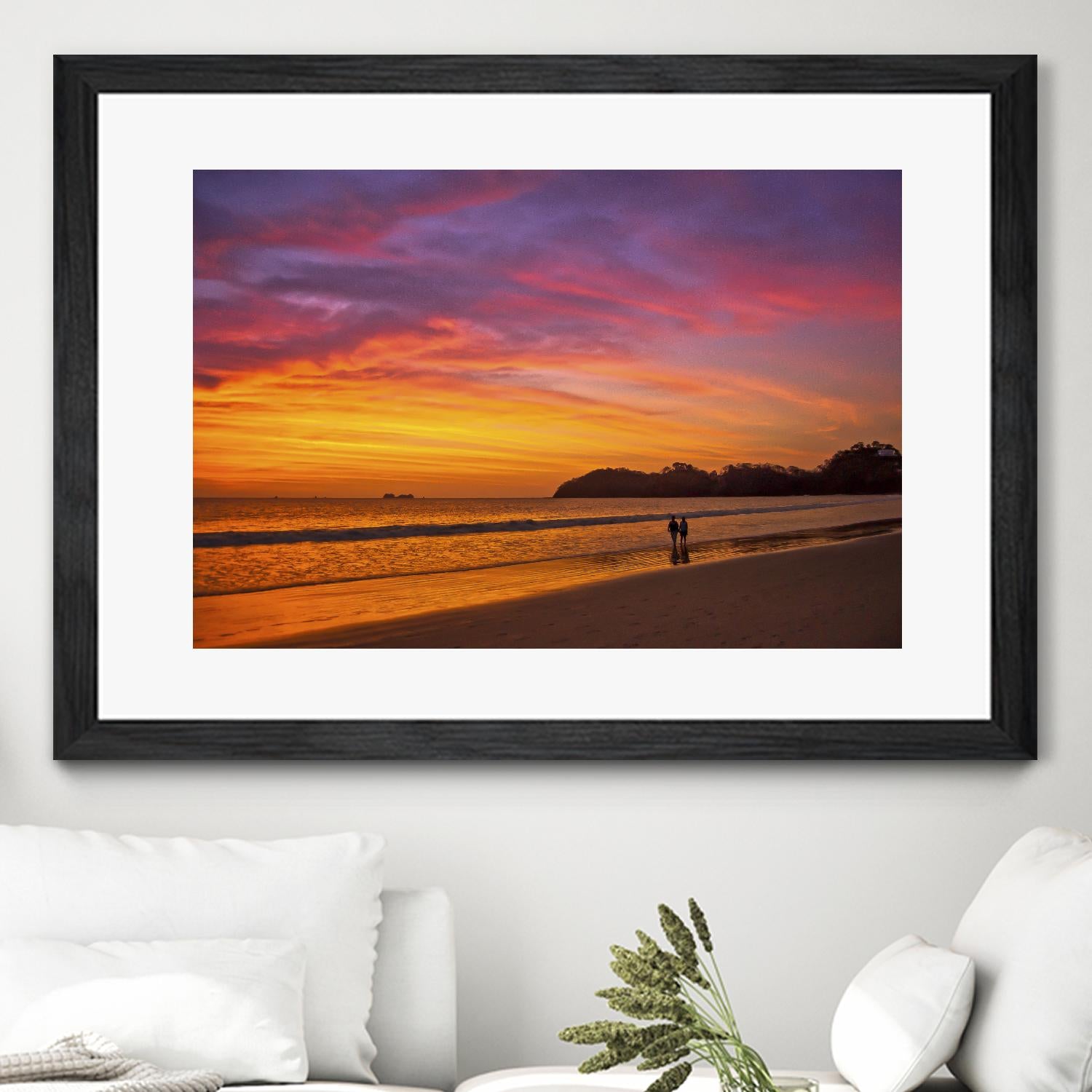 Costa Rican sunset stroll by Nick Jackson on GIANT ART - pink photo art