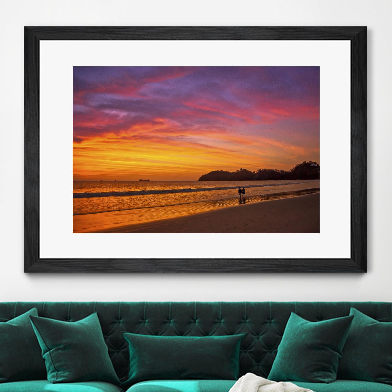 Costa Rican sunset stroll by Nick Jackson on GIANT ART - pink photo art