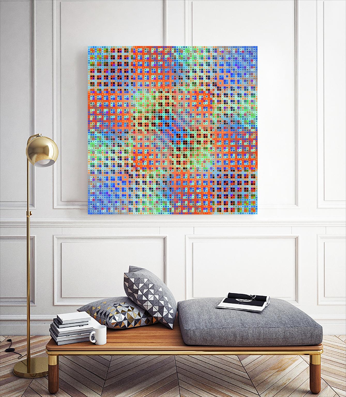 Pi_Dot_Pi_1-3_1 by Xosé Salgado on GIANT ART - orange digital pointillisme