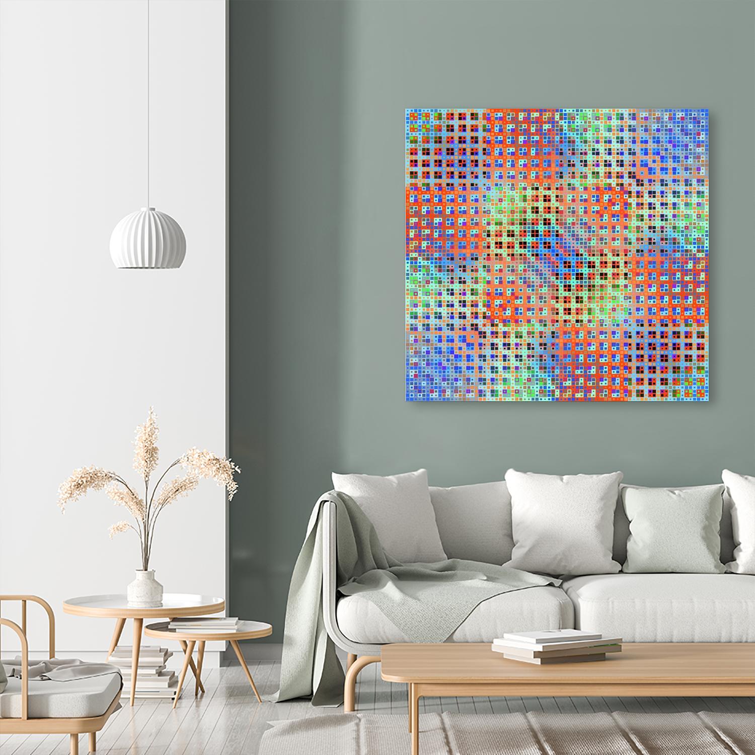 Pi_Dot_Pi_1-3_1 by Xosé Salgado on GIANT ART - orange digital pointillisme