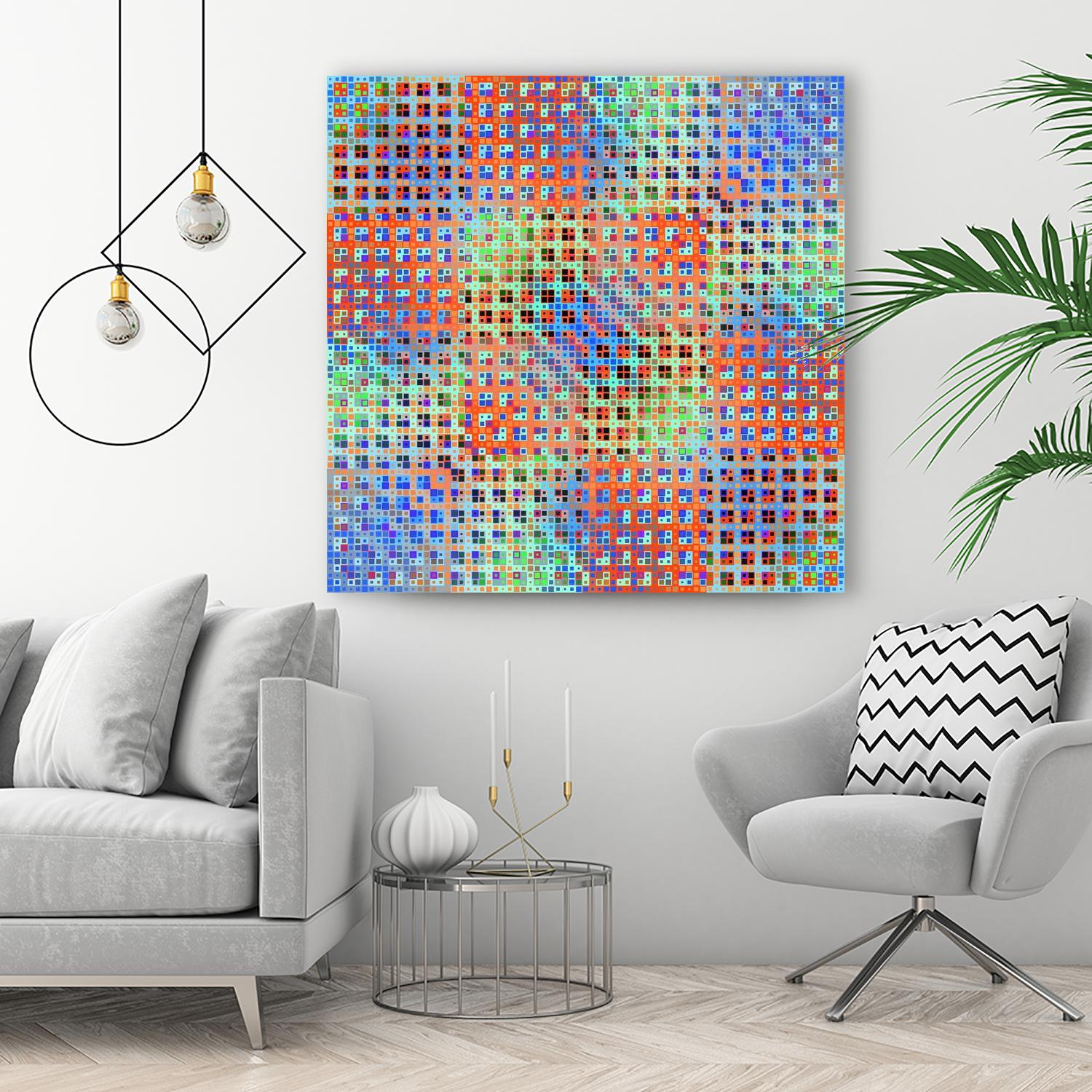 Pi_Dot_Pi_1-3_1 by Xosé Salgado on GIANT ART - orange digital pointillisme