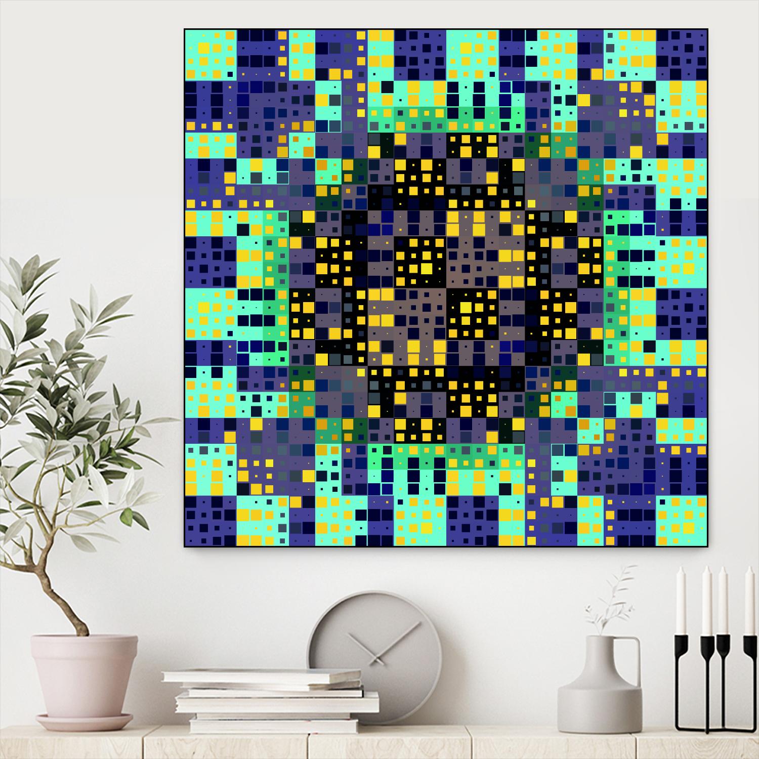 Pi_Dot_Pi_4_1_8 by Xosé Salgado on GIANT ART - yellow abstract