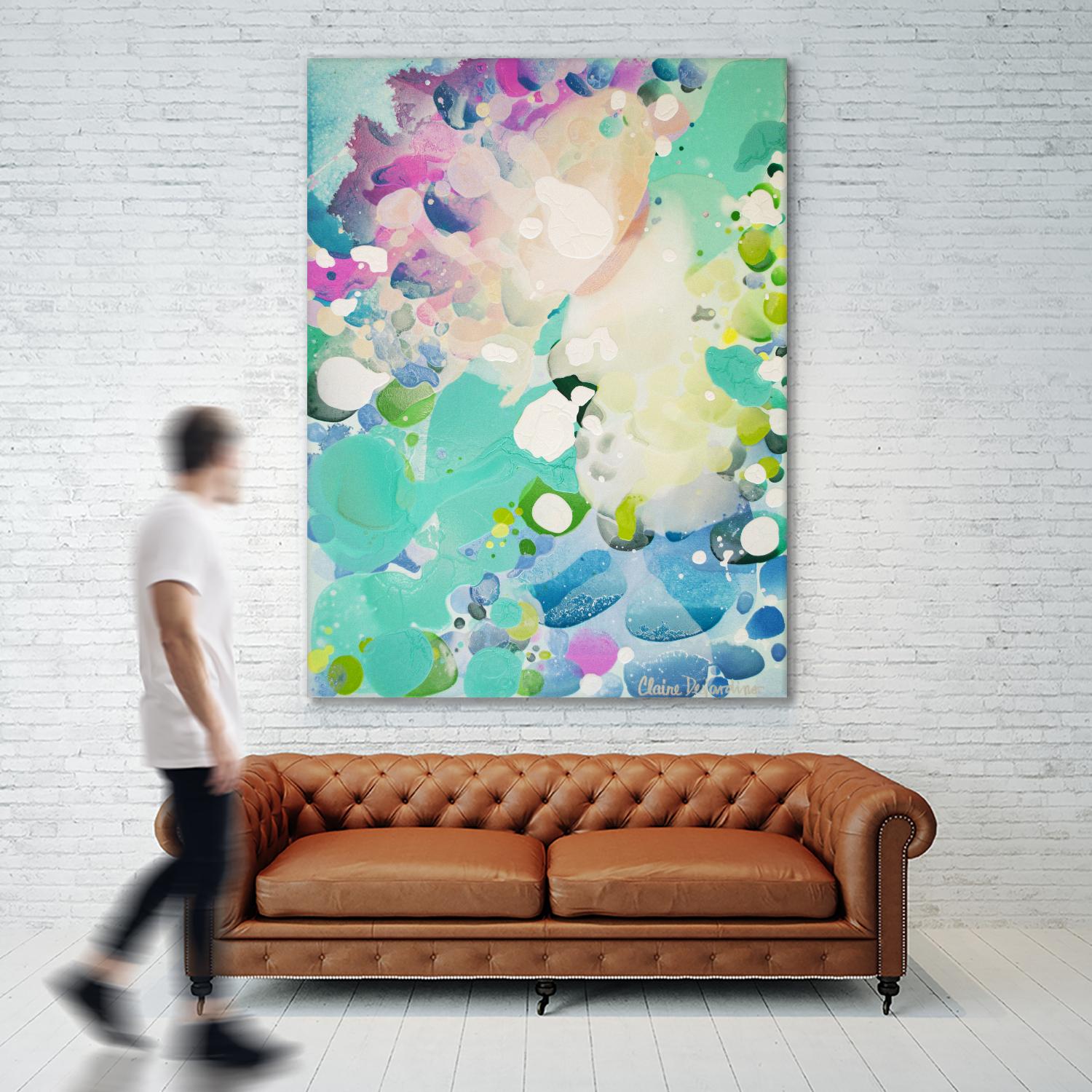 Little Kitten by Claire Desjardins on GIANT ART - blue abstract