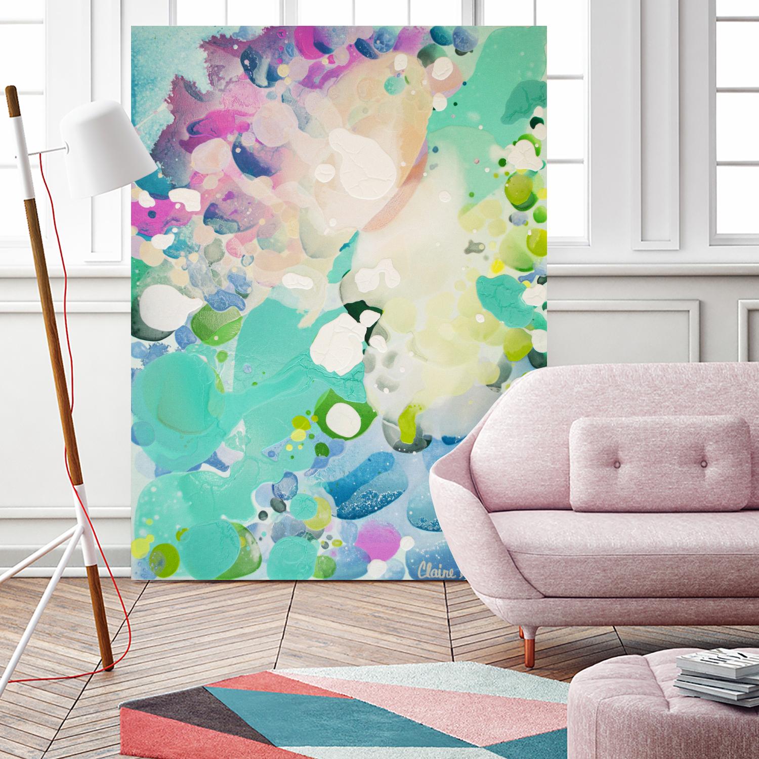 Little Kitten by Claire Desjardins on GIANT ART - blue abstract