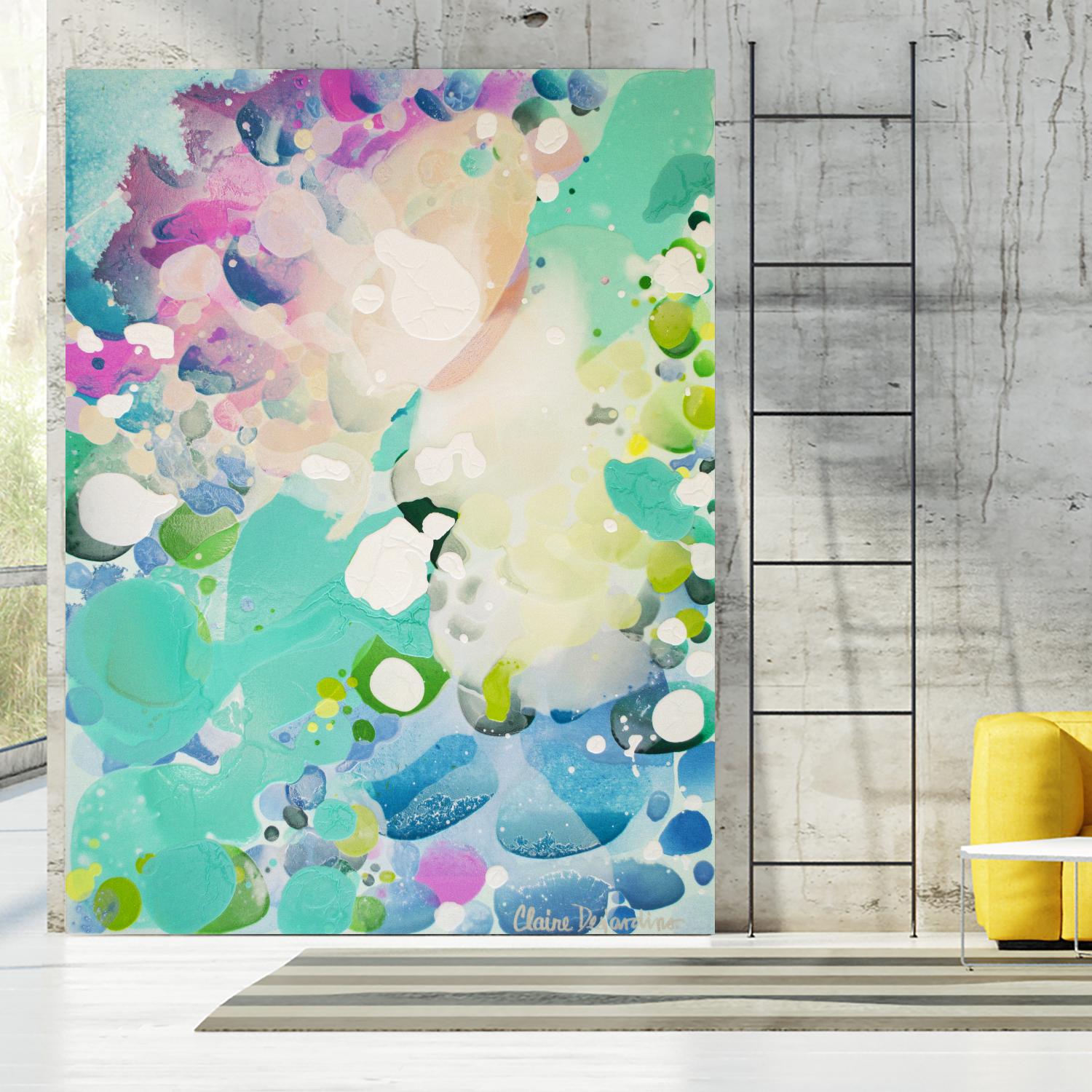 Little Kitten by Claire Desjardins on GIANT ART - blue abstract