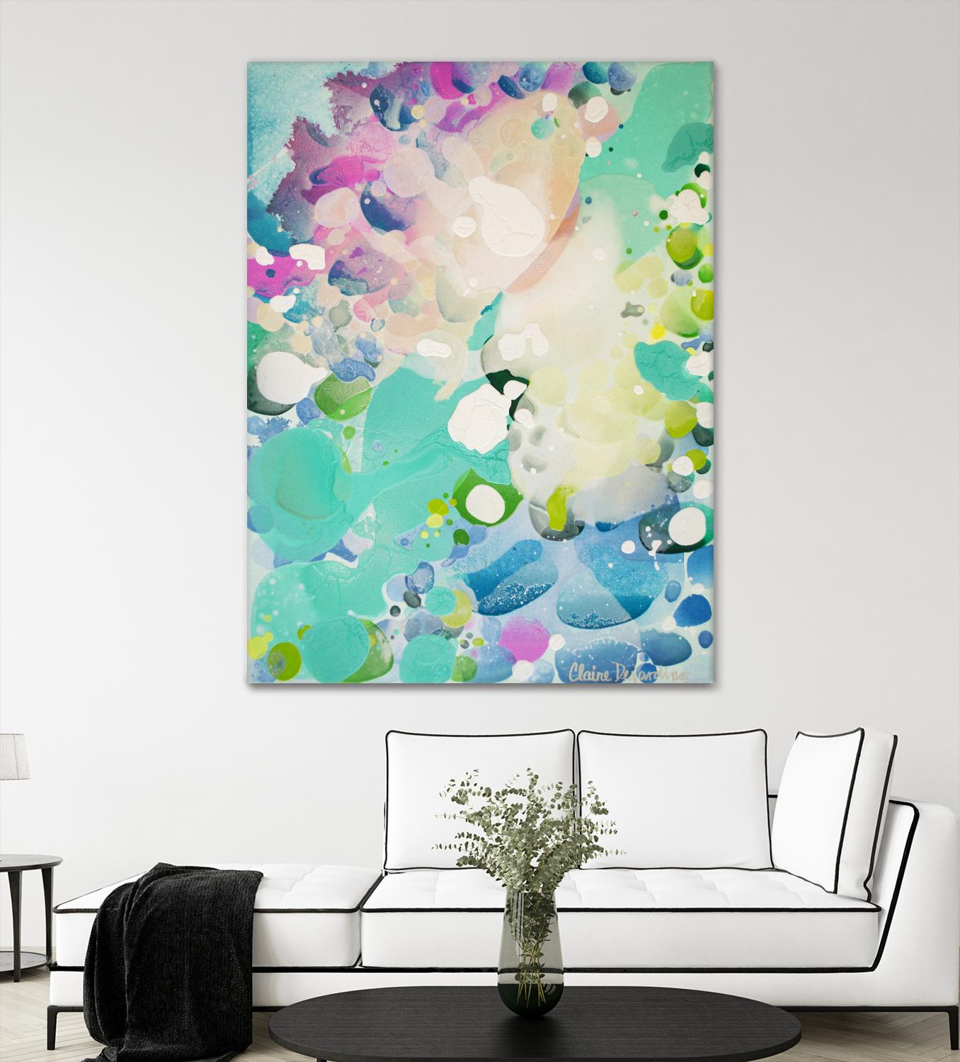 Little Kitten by Claire Desjardins on GIANT ART - blue abstract