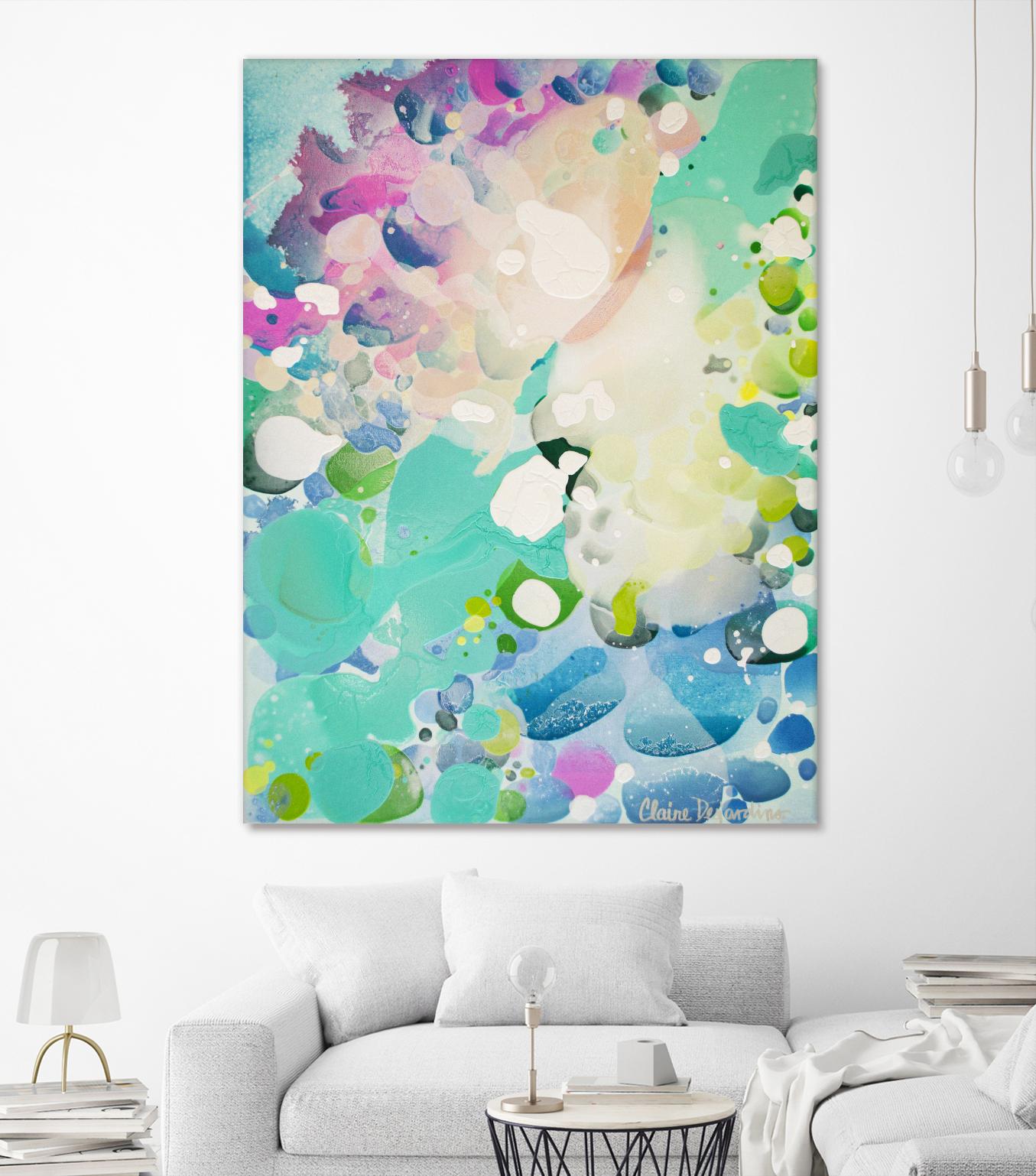 Little Kitten by Claire Desjardins on GIANT ART - blue abstract