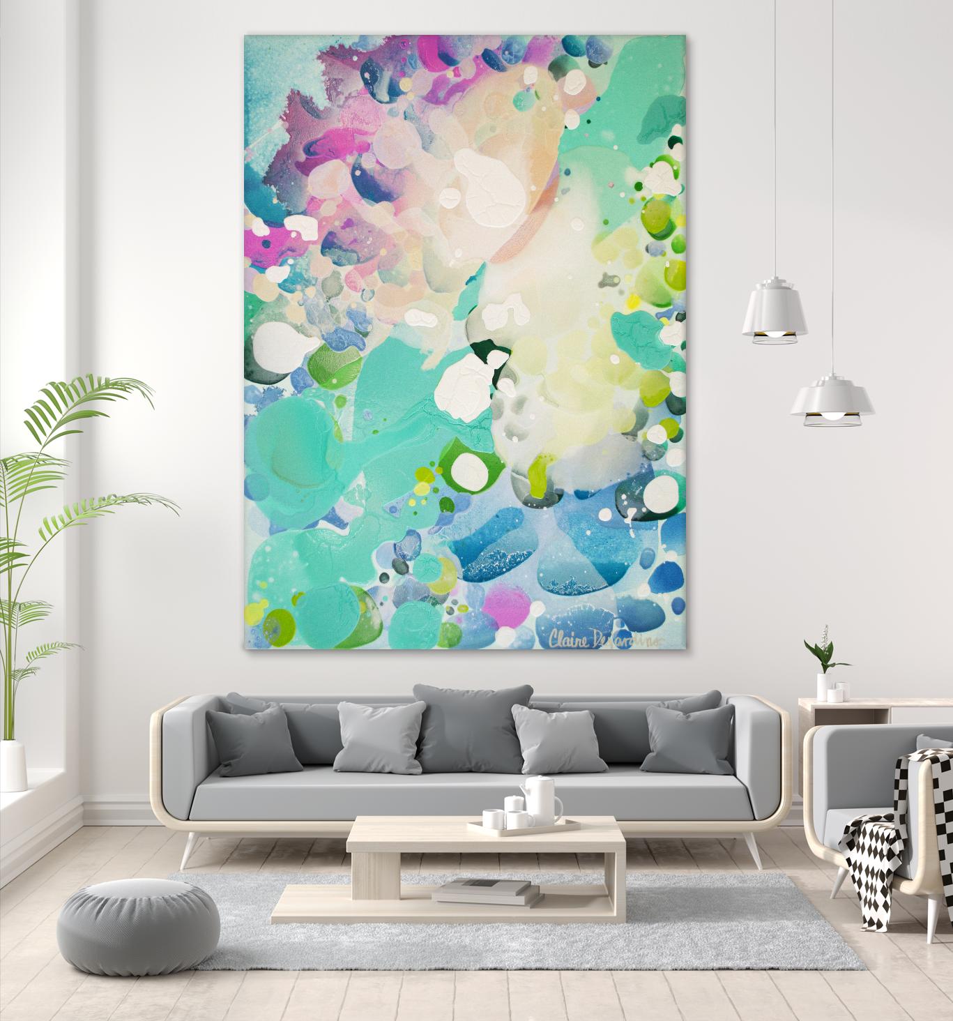 Little Kitten by Claire Desjardins on GIANT ART - blue abstract