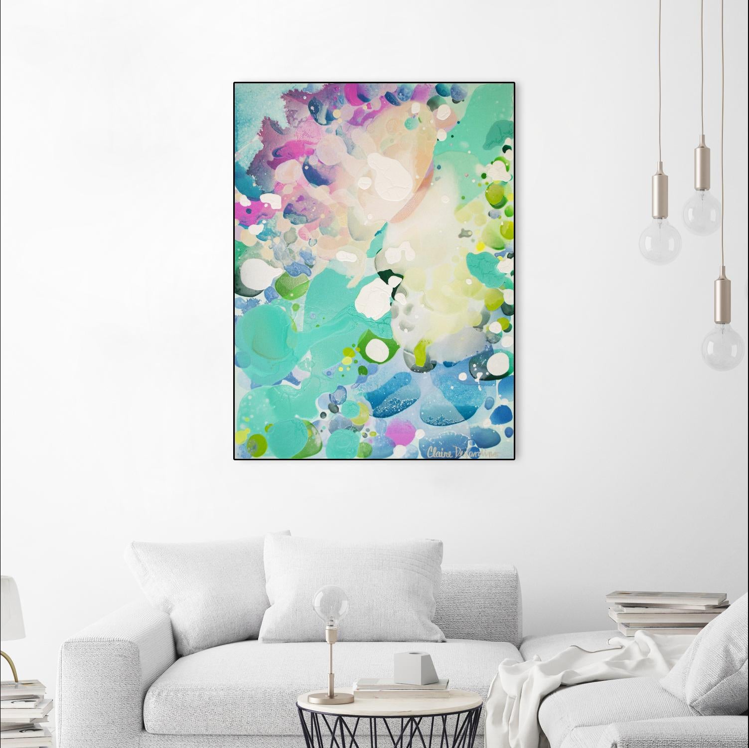 Little Kitten by Claire Desjardins on GIANT ART - blue abstract