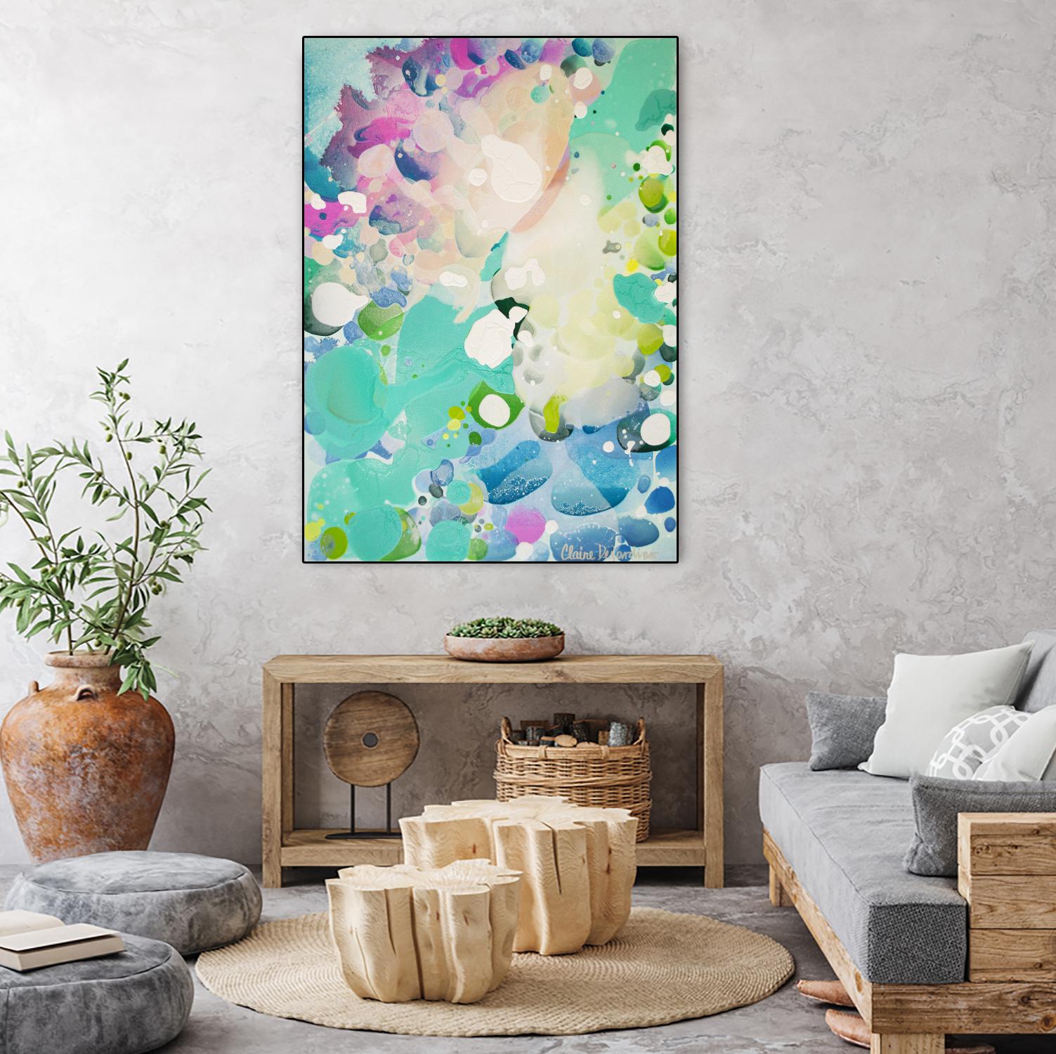 Little Kitten by Claire Desjardins on GIANT ART - blue abstract