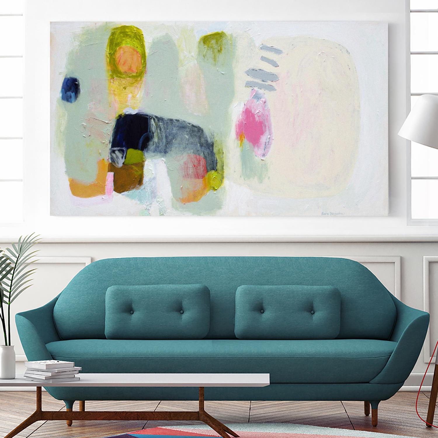 A dog names soup face by Claire Desjardins on GIANT ART - green abstract