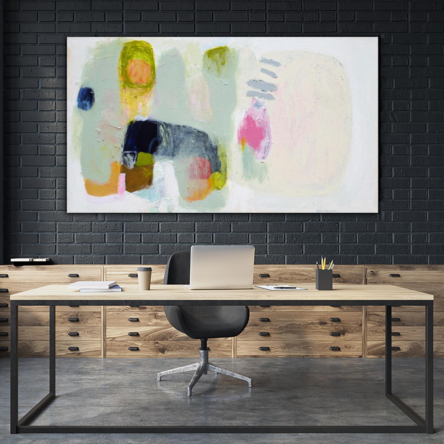 A dog names soup face by Claire Desjardins on GIANT ART - green abstract