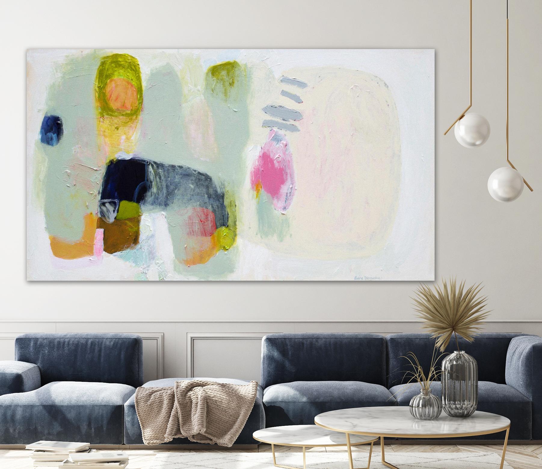 A dog names soup face by Claire Desjardins on GIANT ART - green abstract