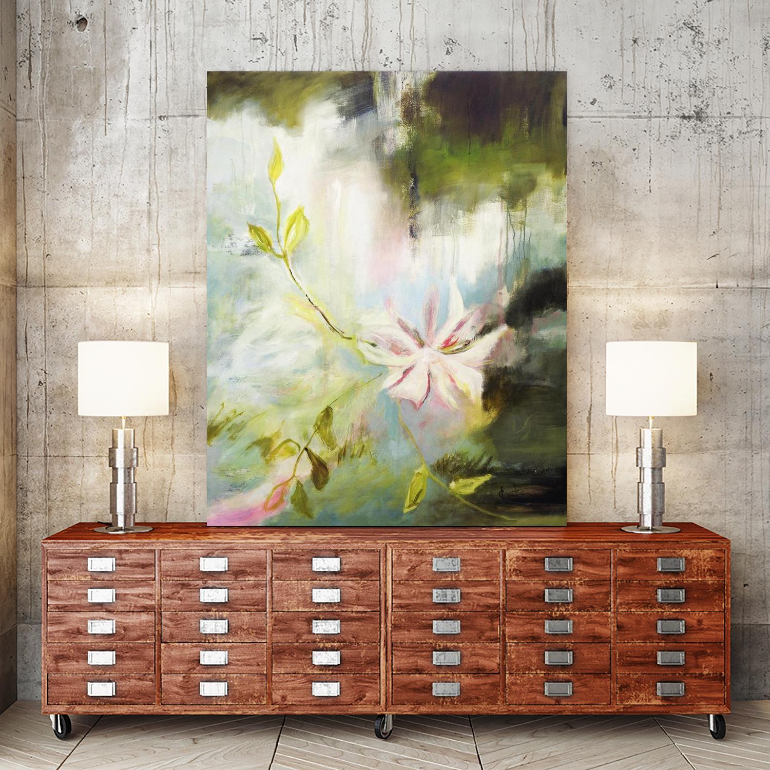 Fleur de poète by Kathleen Cloutier on GIANT ART - pink flowers bord de l'eau