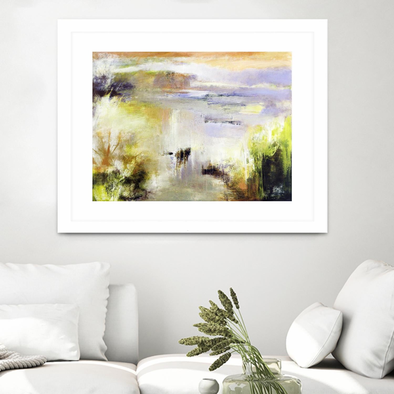 Ondée d'été by Kathleen Cloutier on GIANT ART - gold abstract paysage contemporain