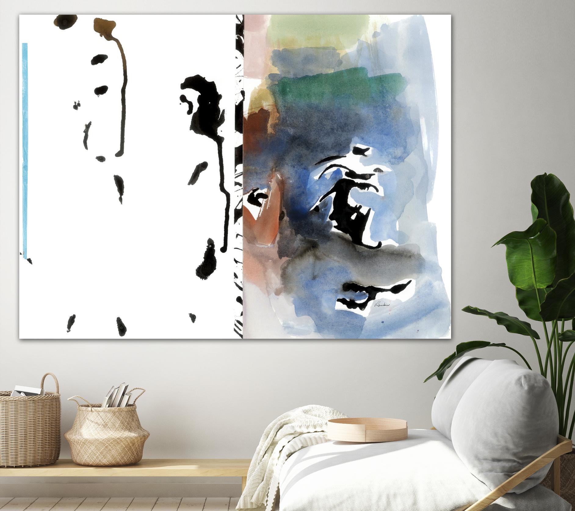 Caballeros Collage by Diane Lambin on GIANT ART - blue abstract