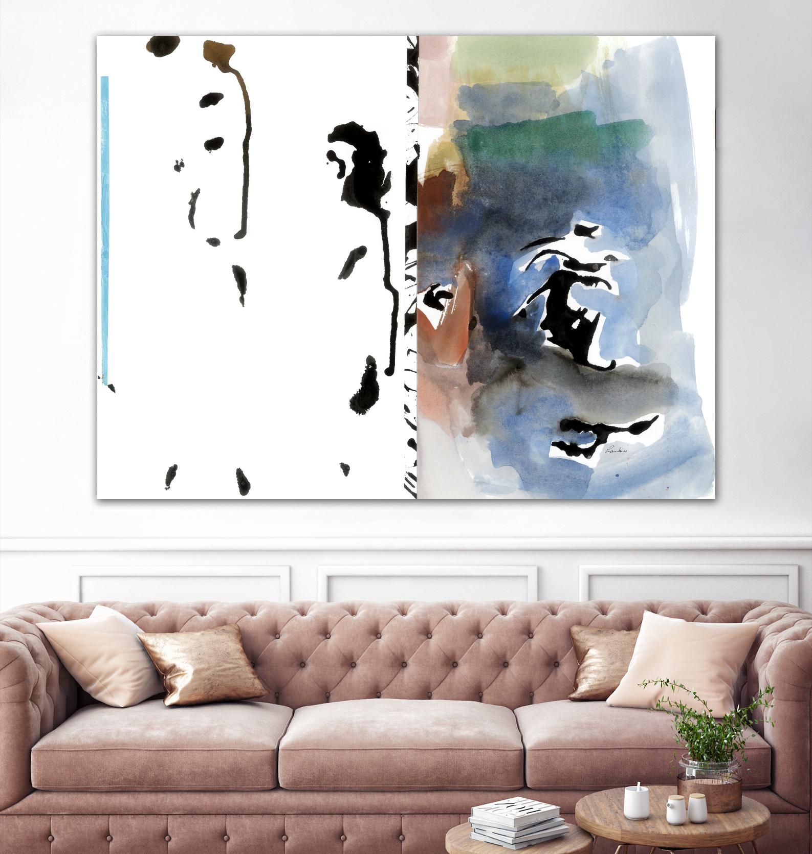 Caballeros Collage by Diane Lambin on GIANT ART - blue abstract