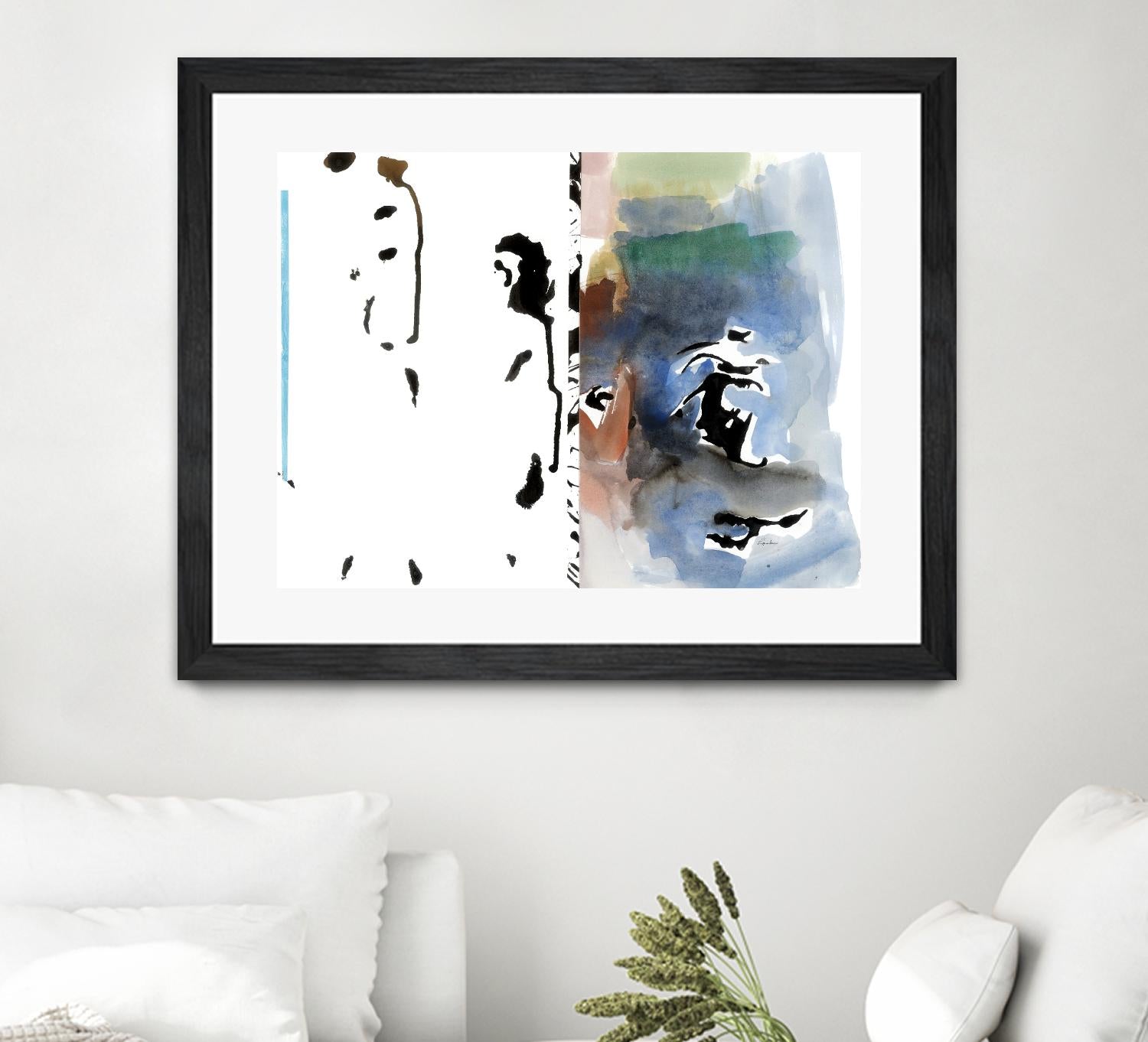 Caballeros Collage by Diane Lambin on GIANT ART - blue abstract