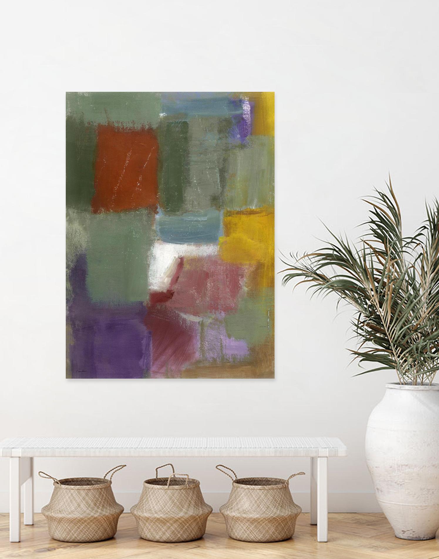 Soft Squares by Diane Lambin on GIANT ART - green abstract